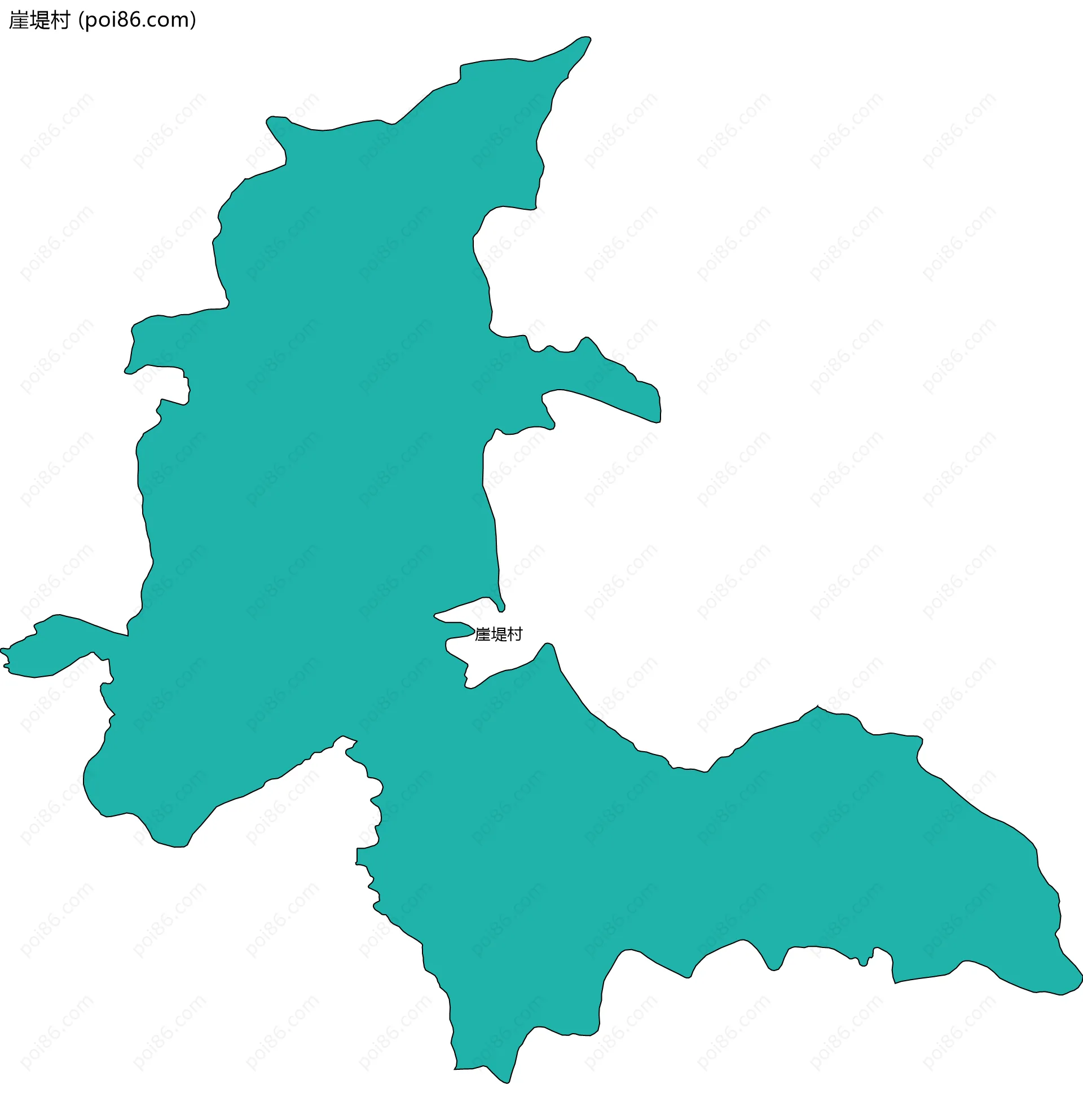 崖堤村边界地图