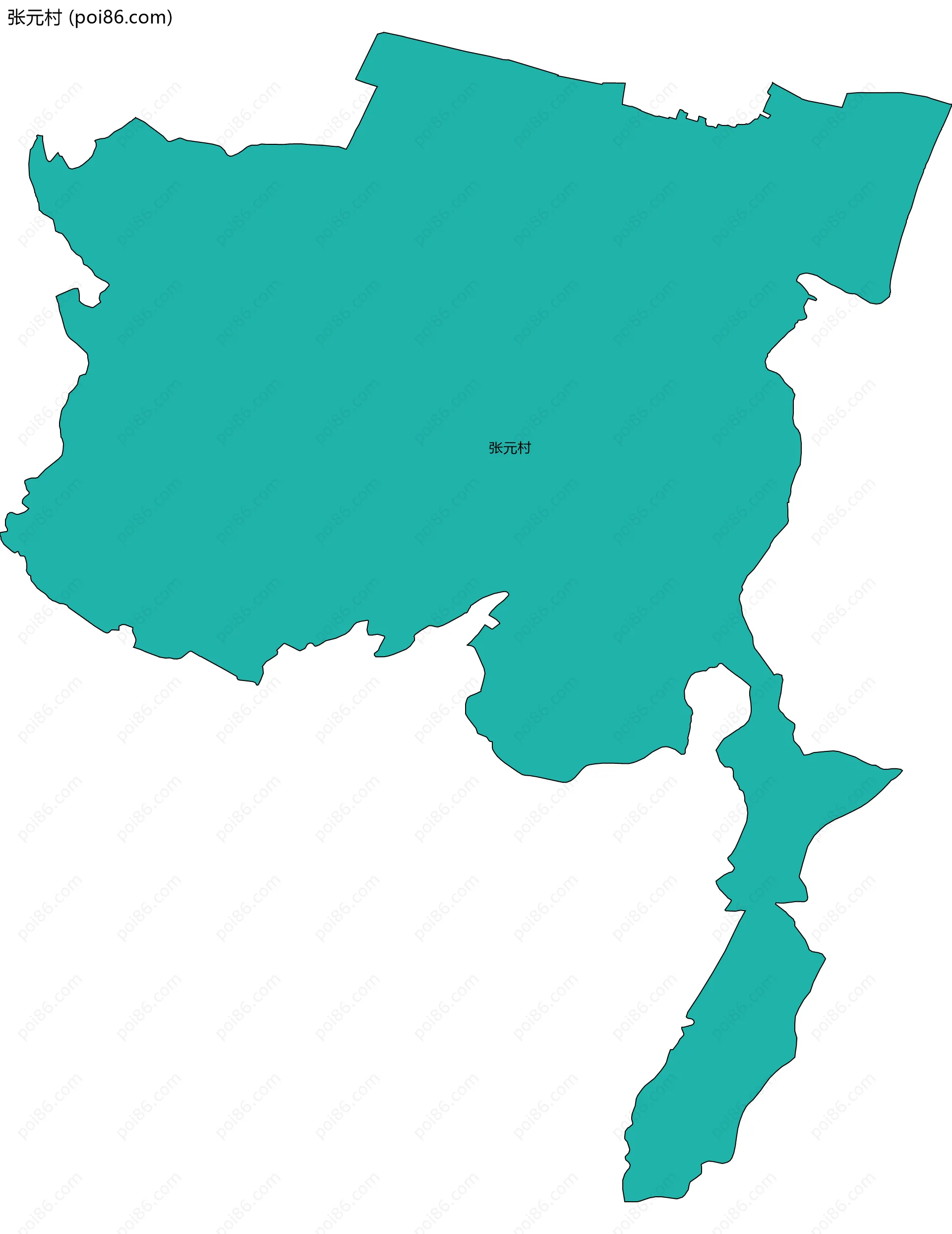 张元村边界地图