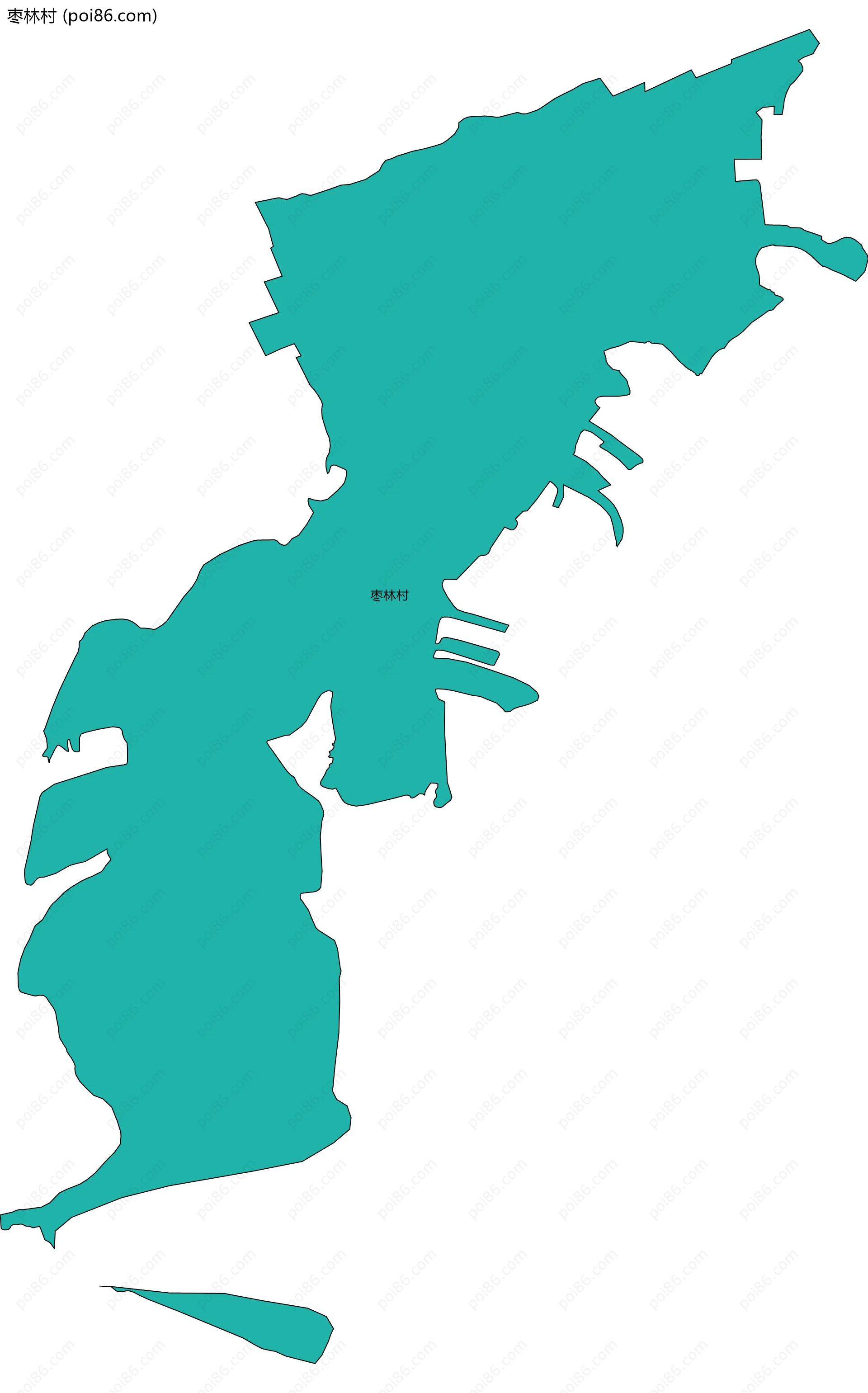 枣林村边界地图