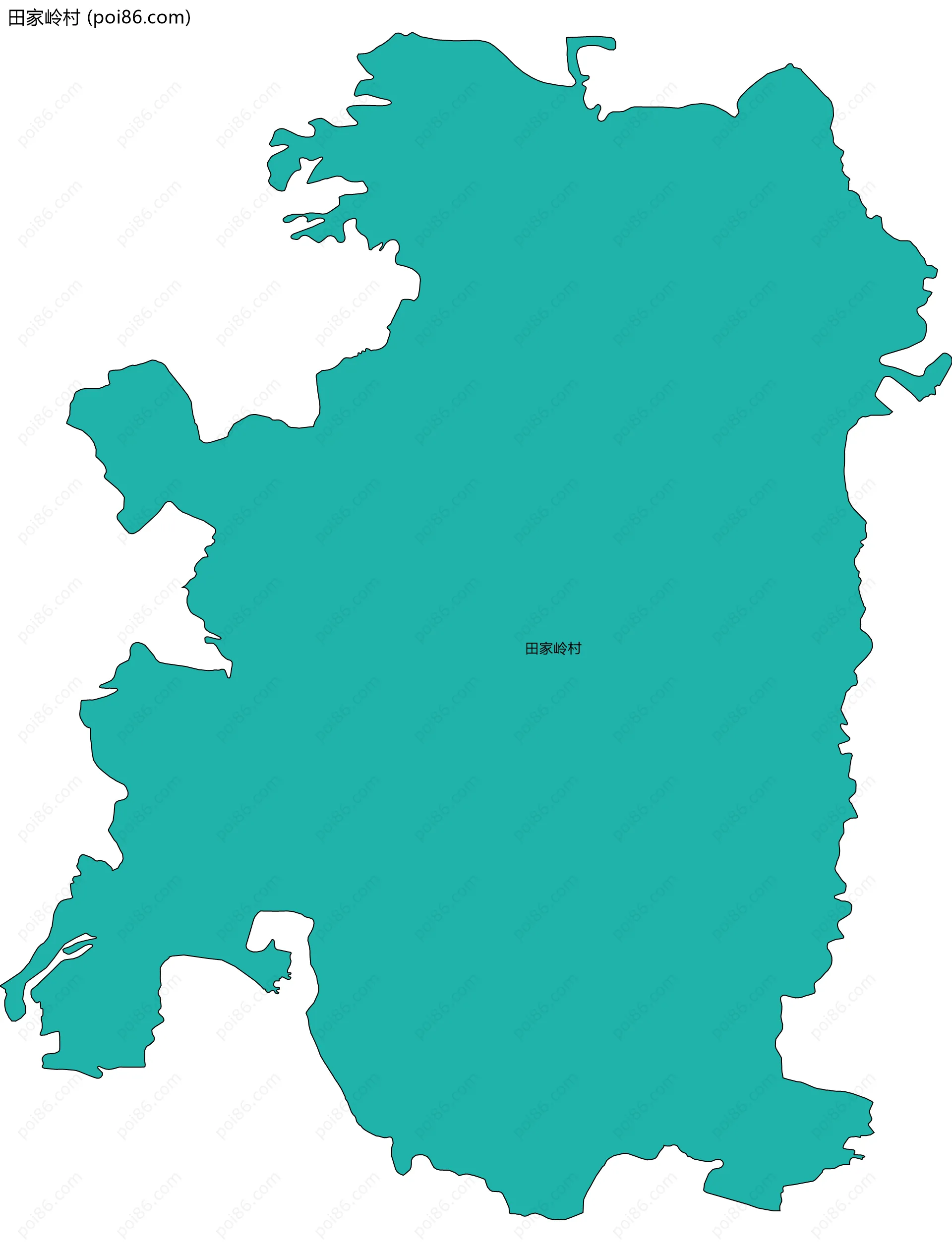 田家岭村边界地图