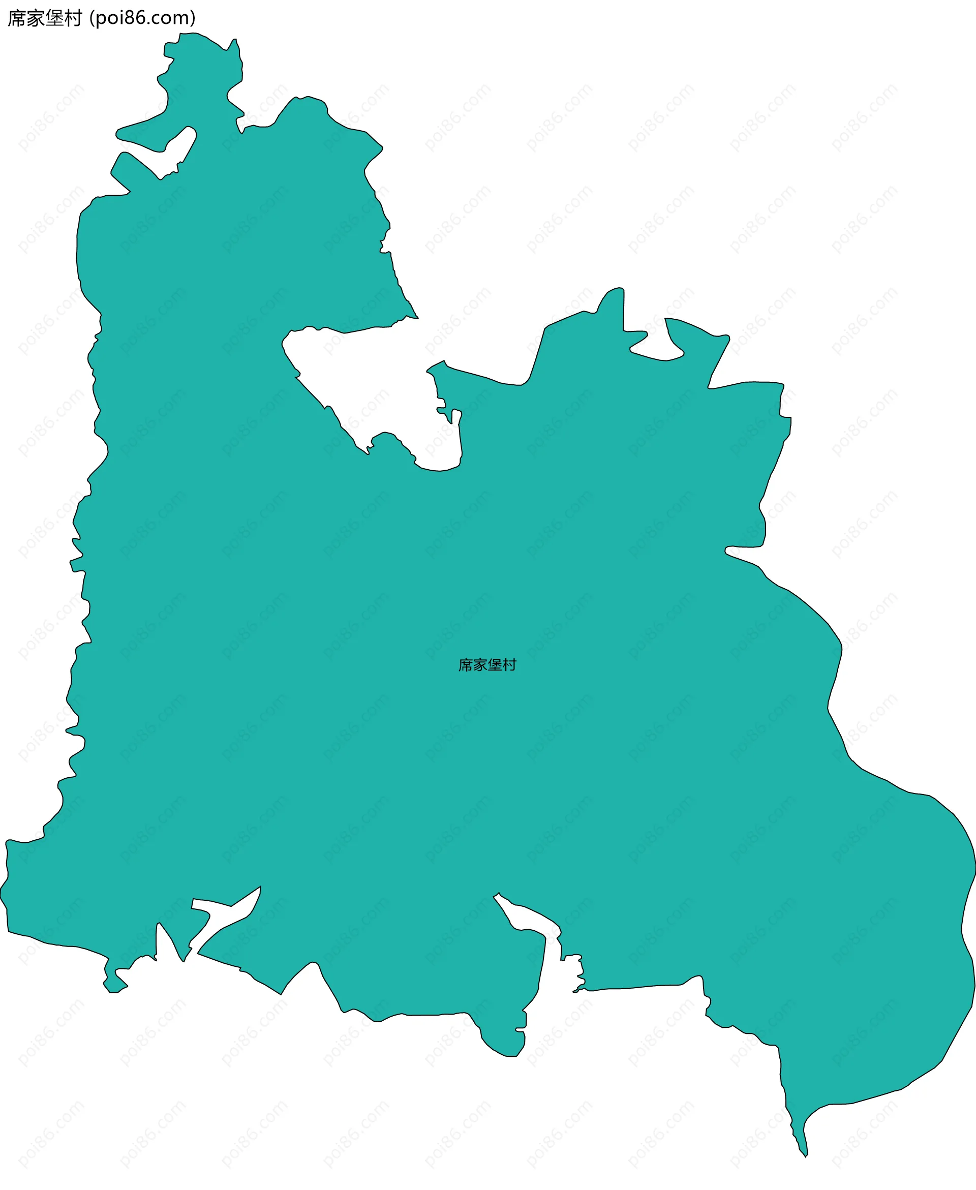 席家堡村边界地图