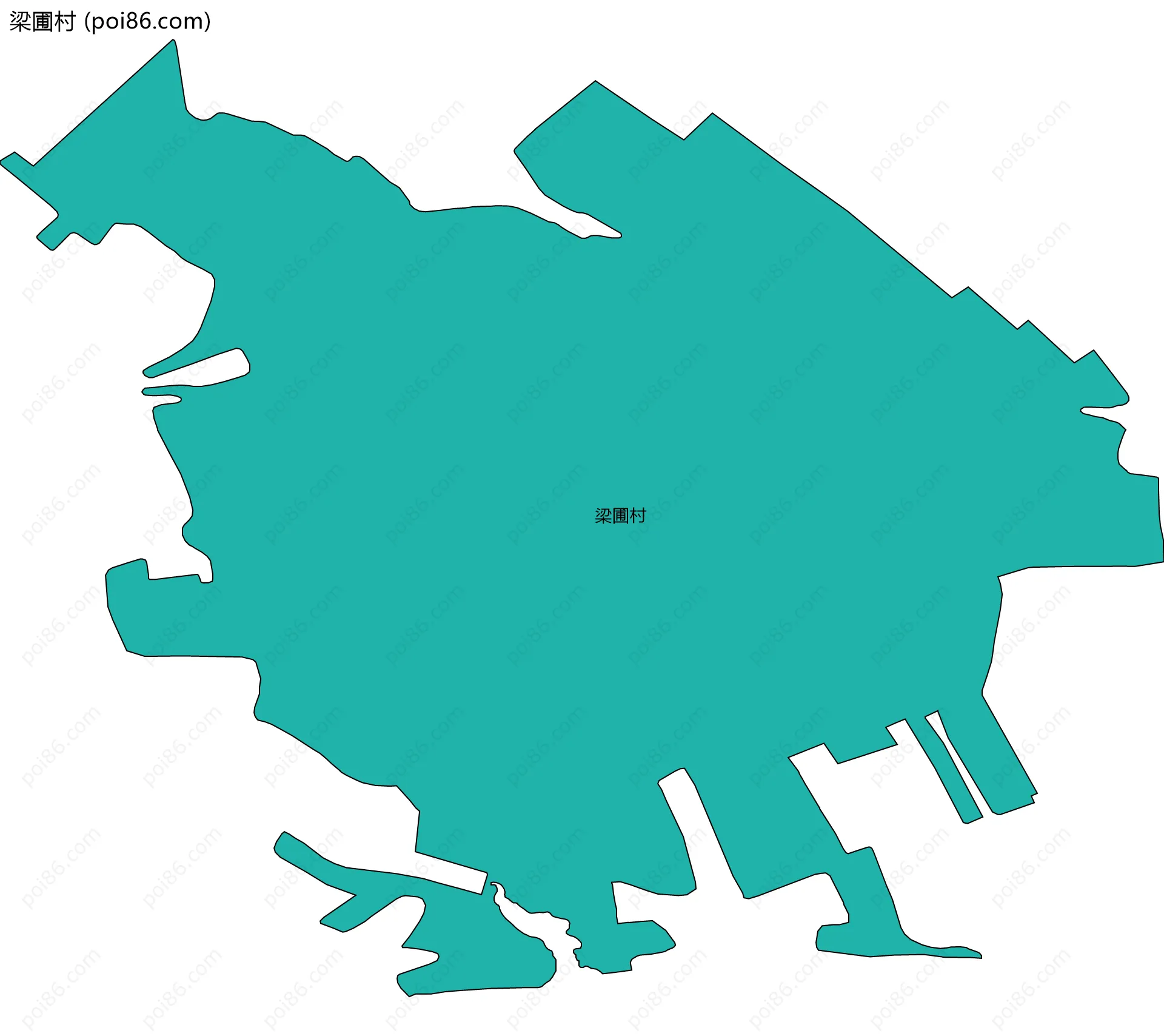 梁圃村边界地图