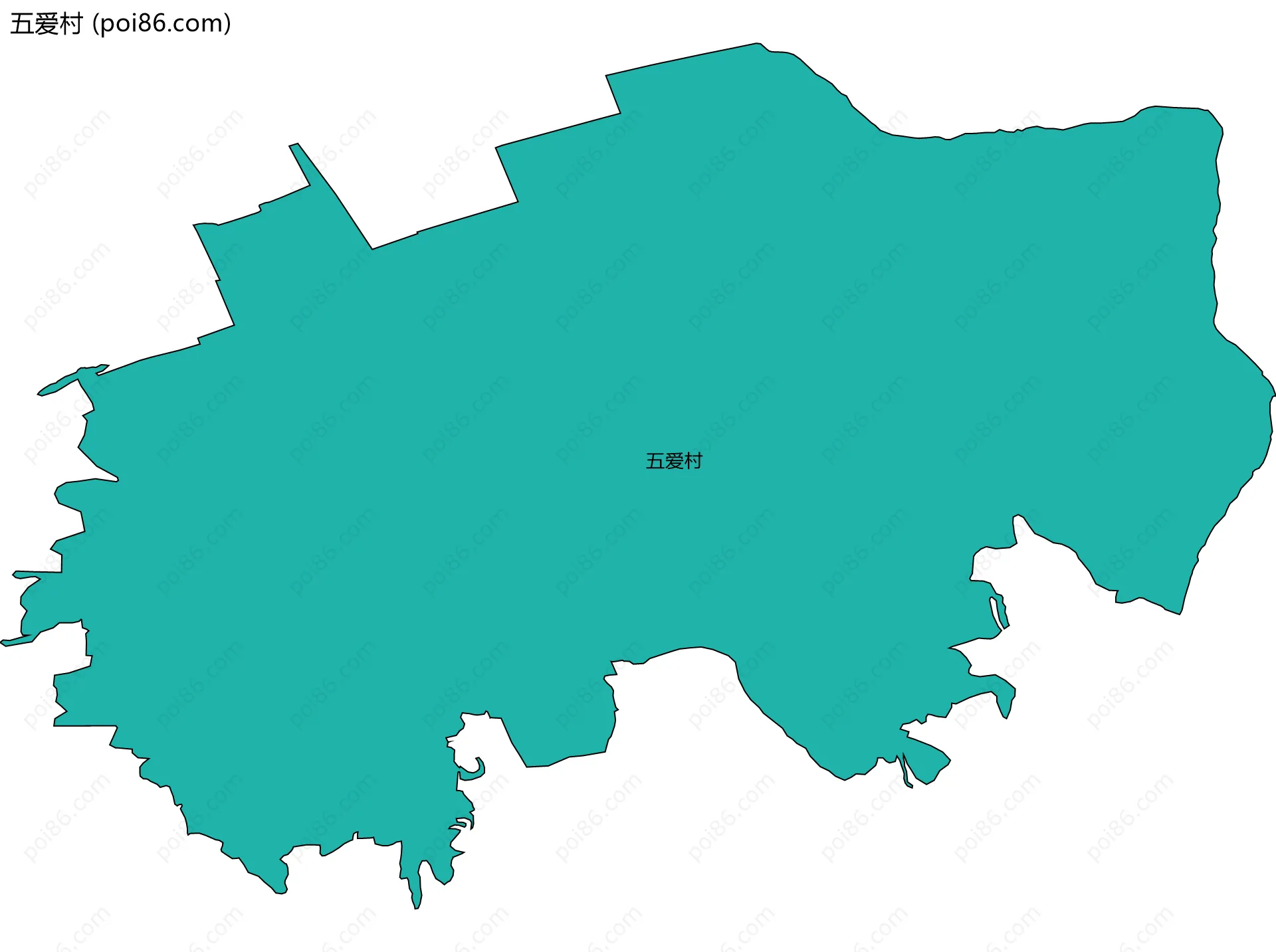 五爱村边界地图