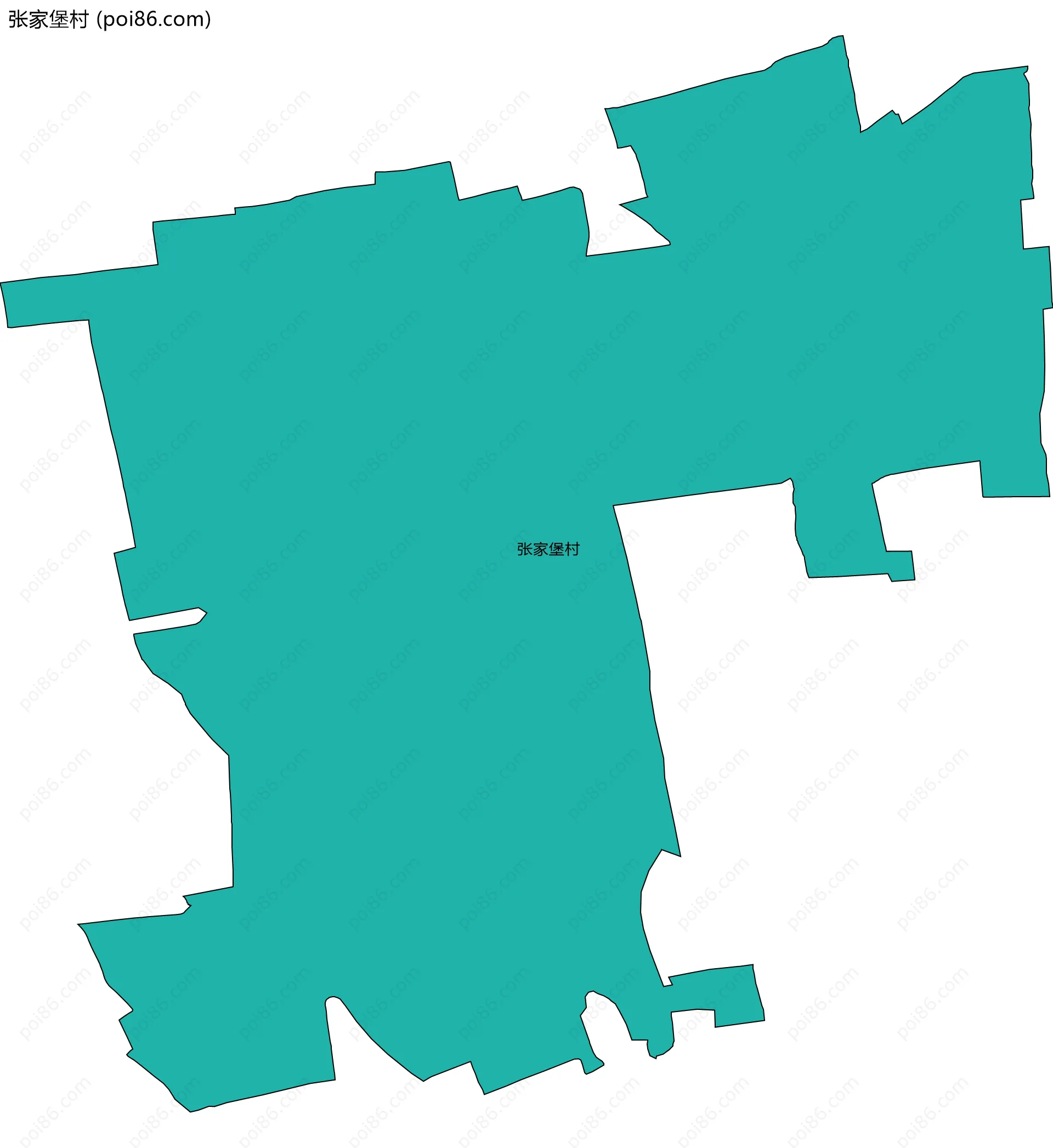 张家堡村边界地图