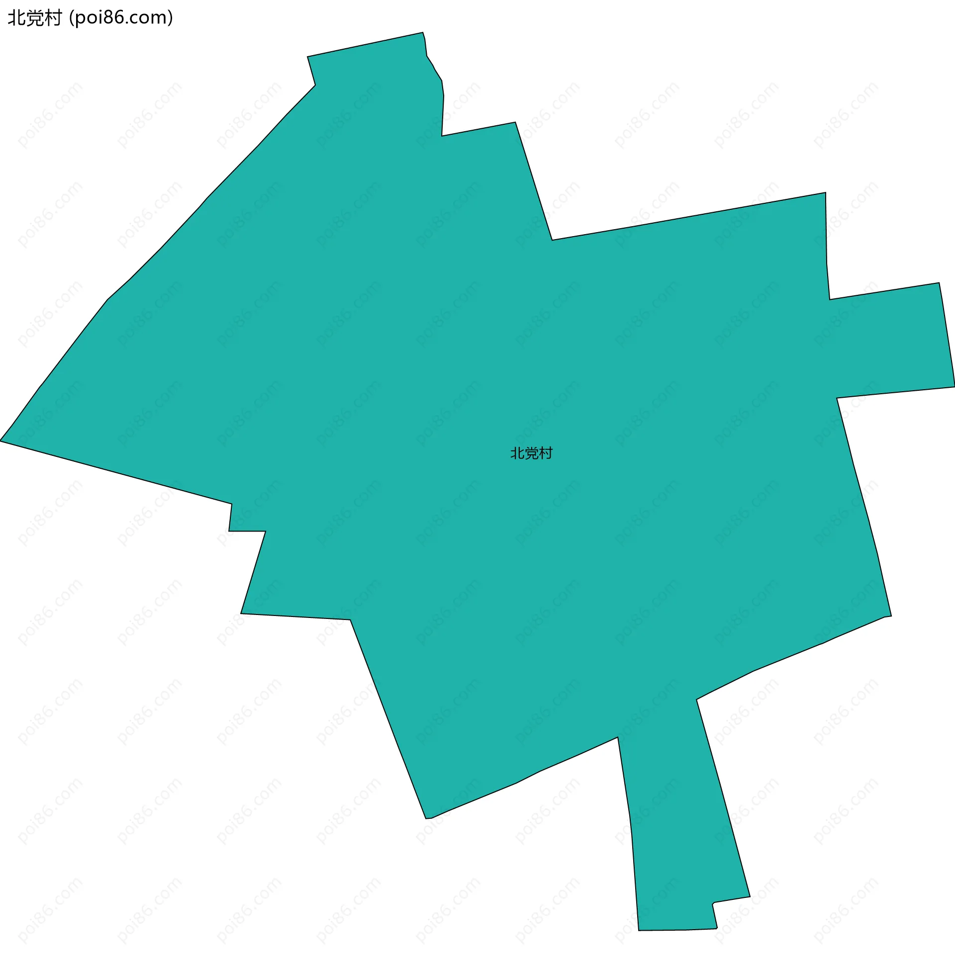 北党村边界地图