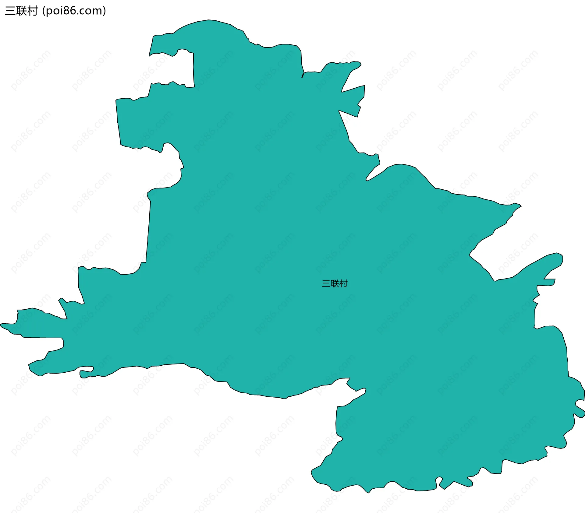三联村边界地图