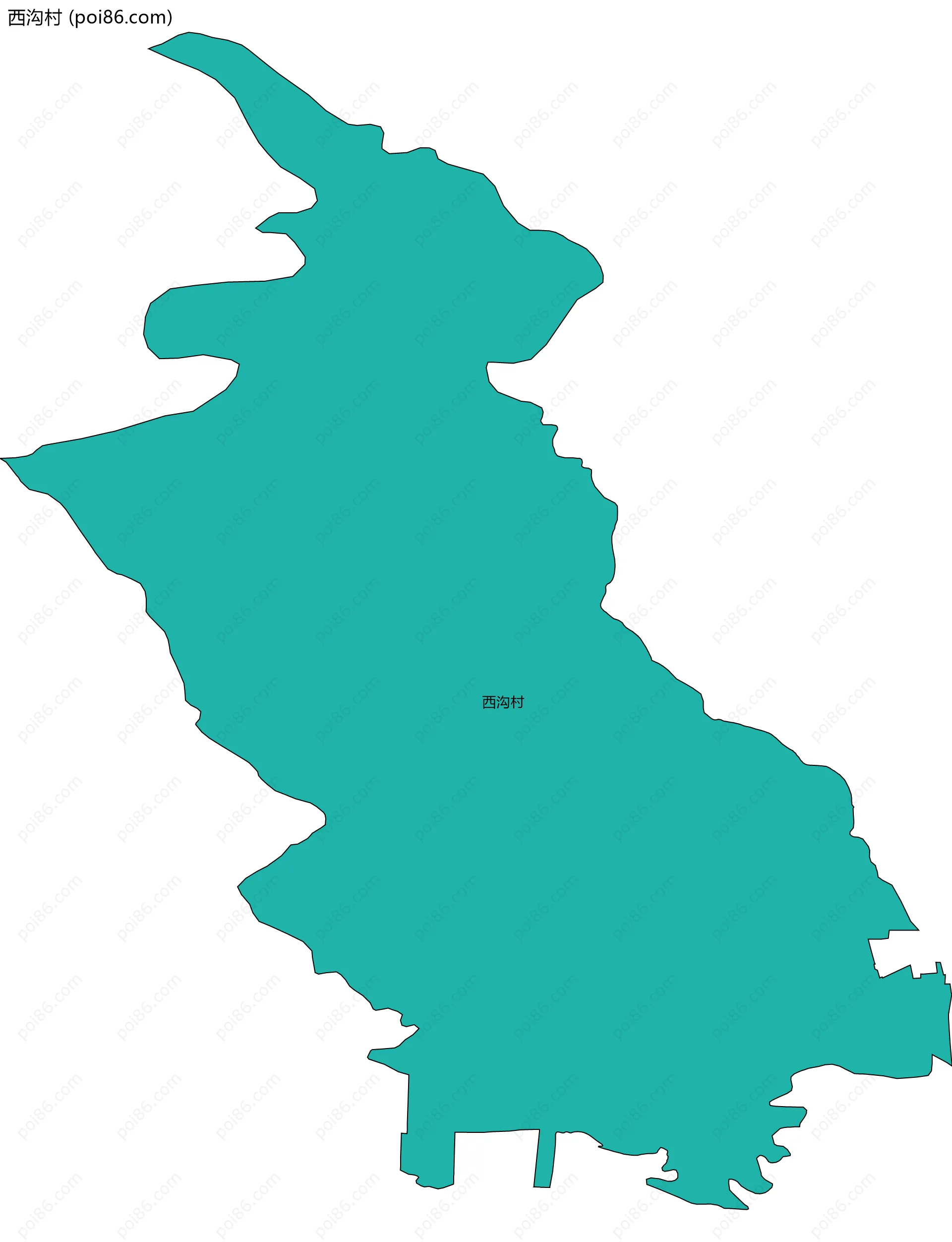 西沟村边界地图