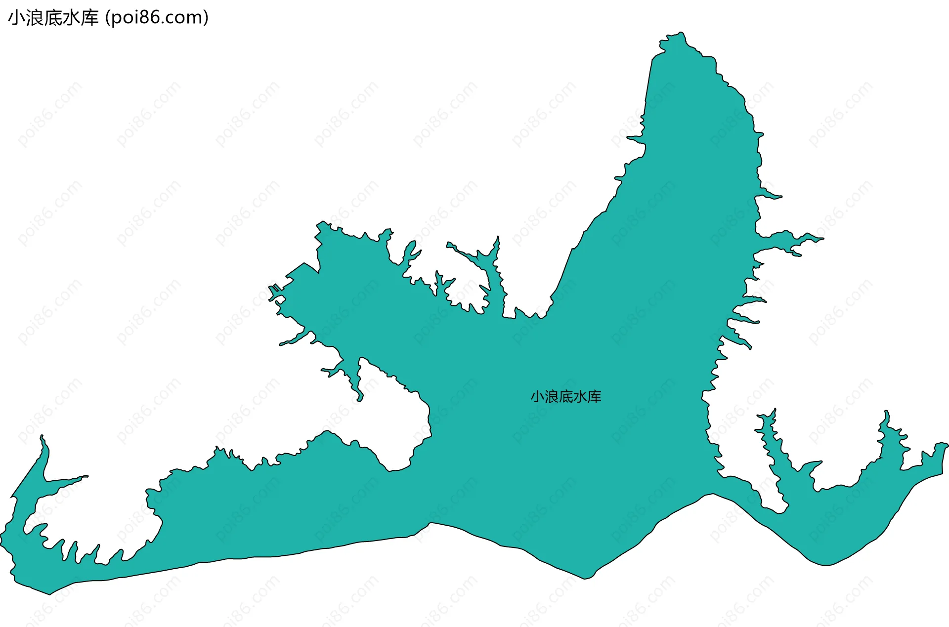 小浪底水库边界地图