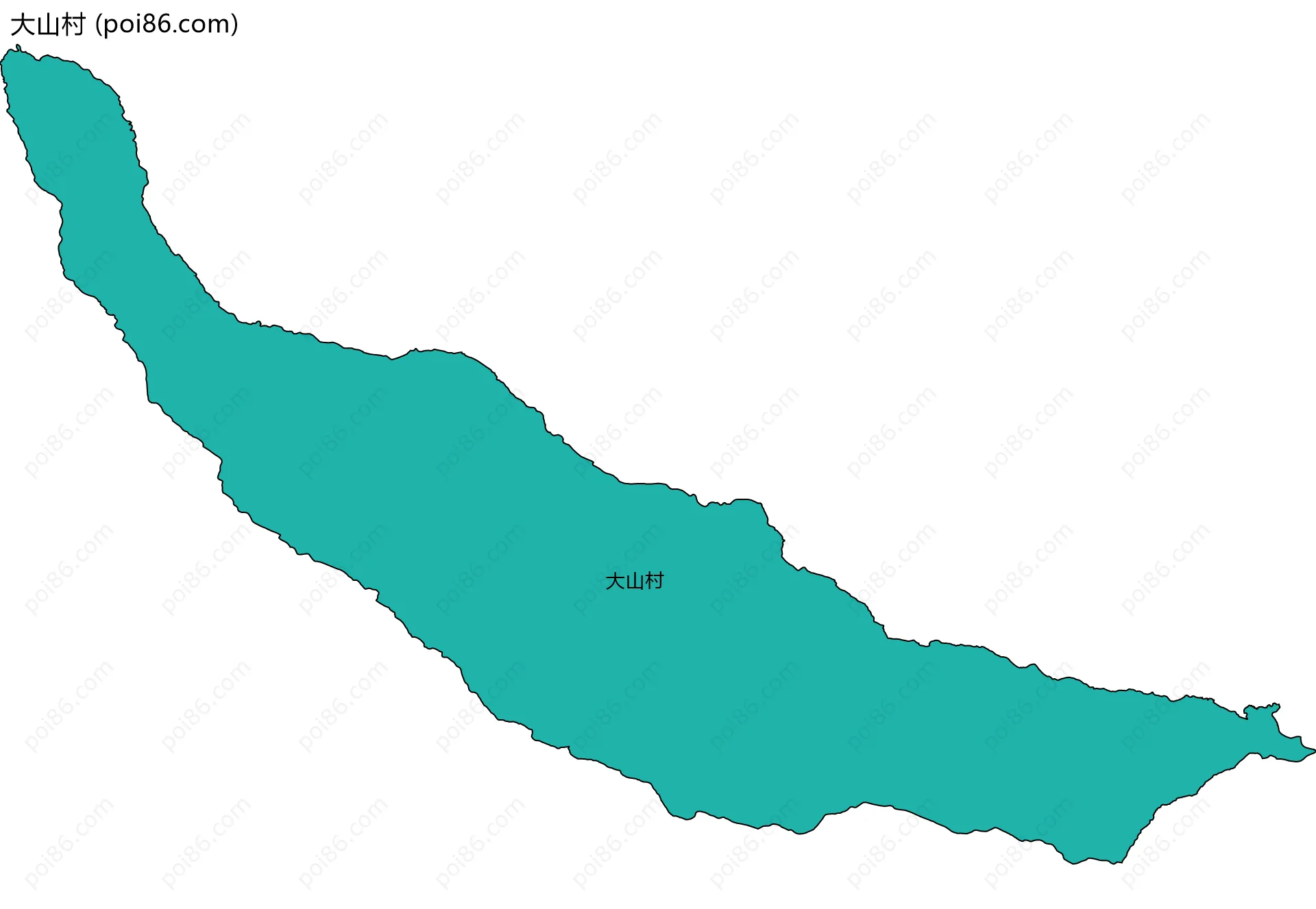 大山村边界地图