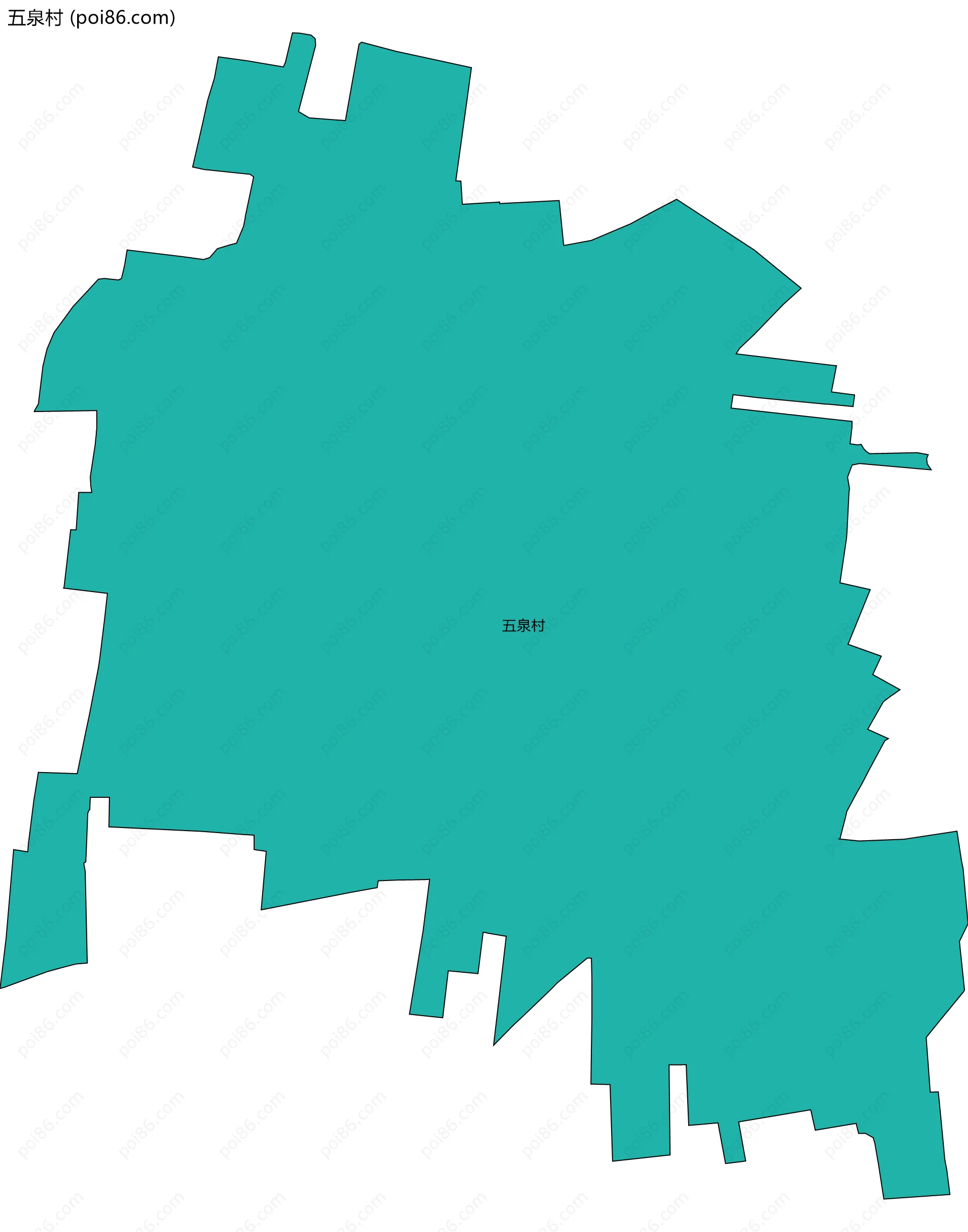 五泉村边界地图