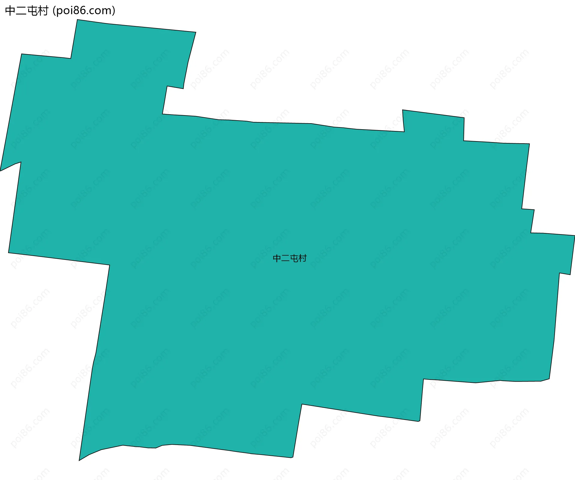 中二屯村边界地图