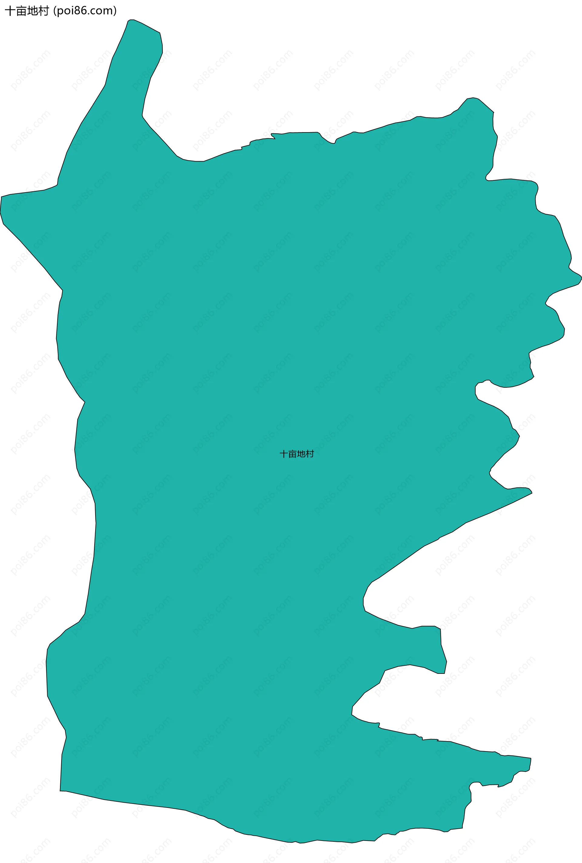 十亩地村边界地图