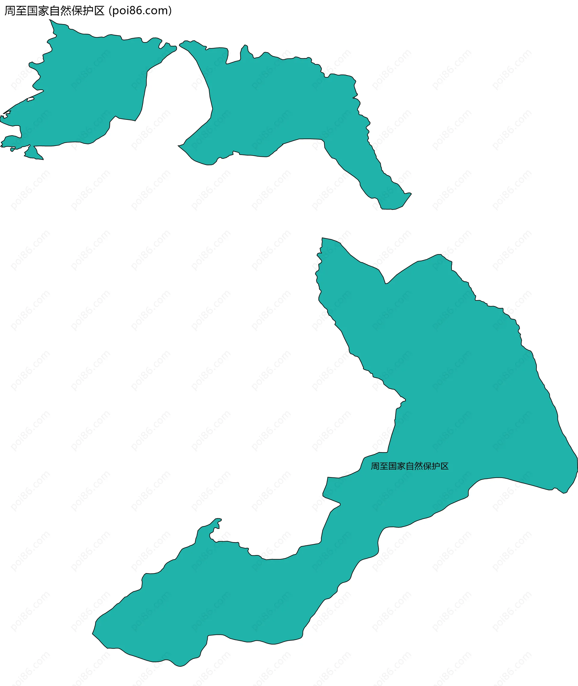 周至国家自然保护区边界地图