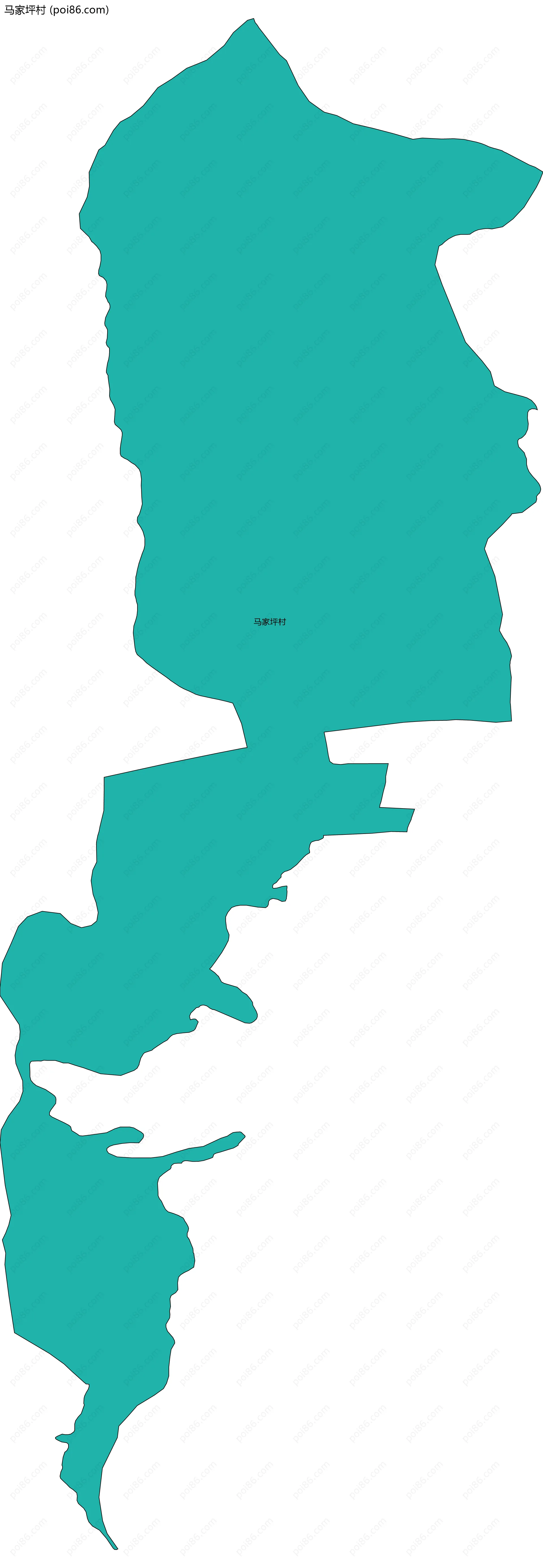 马家坪村边界地图