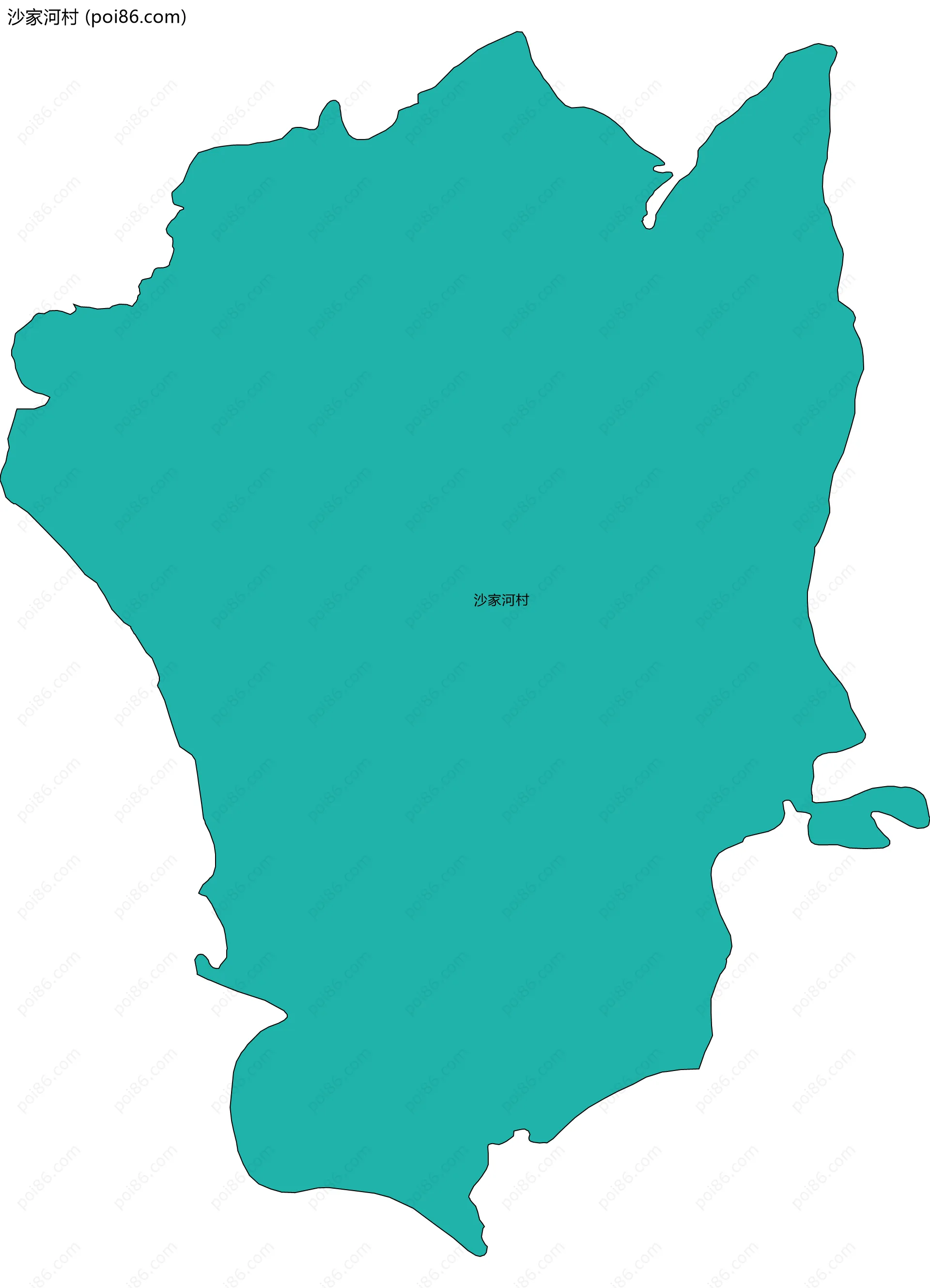 沙家河村边界地图