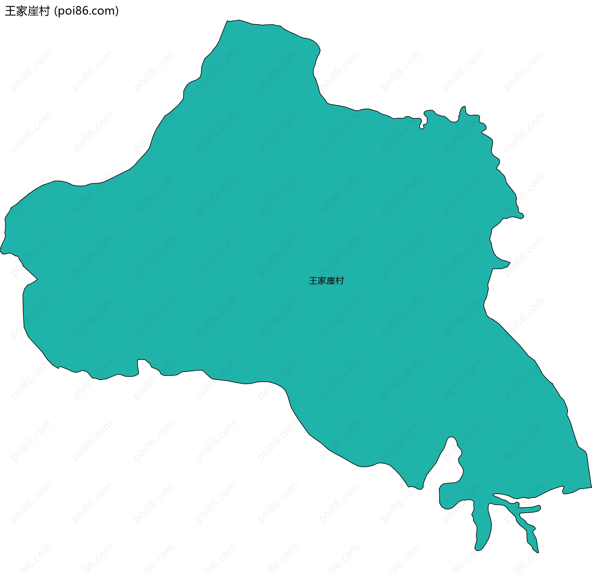王家崖村边界地图