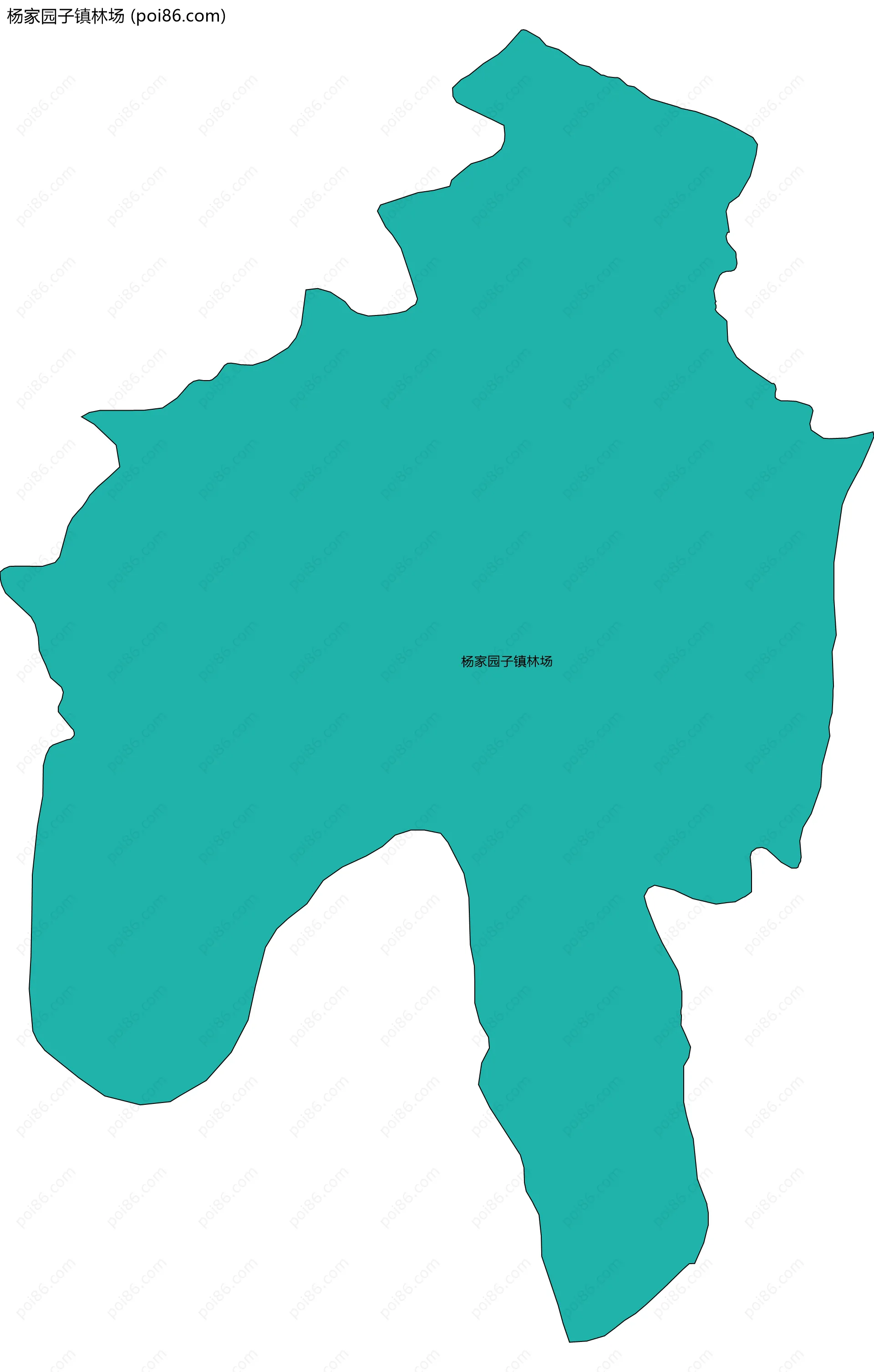 杨家园子镇林场边界地图(五级行政区划)