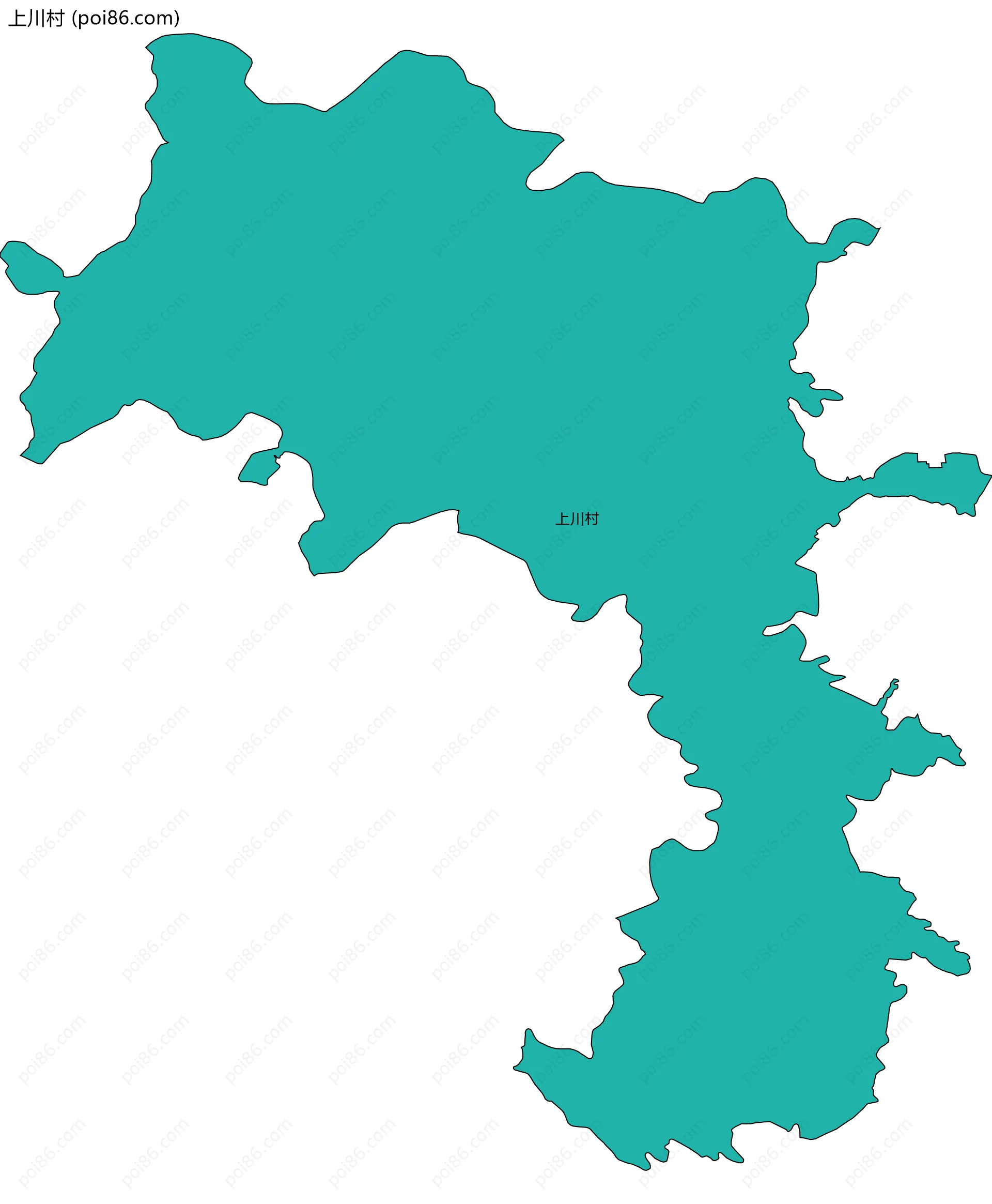 上川村边界地图