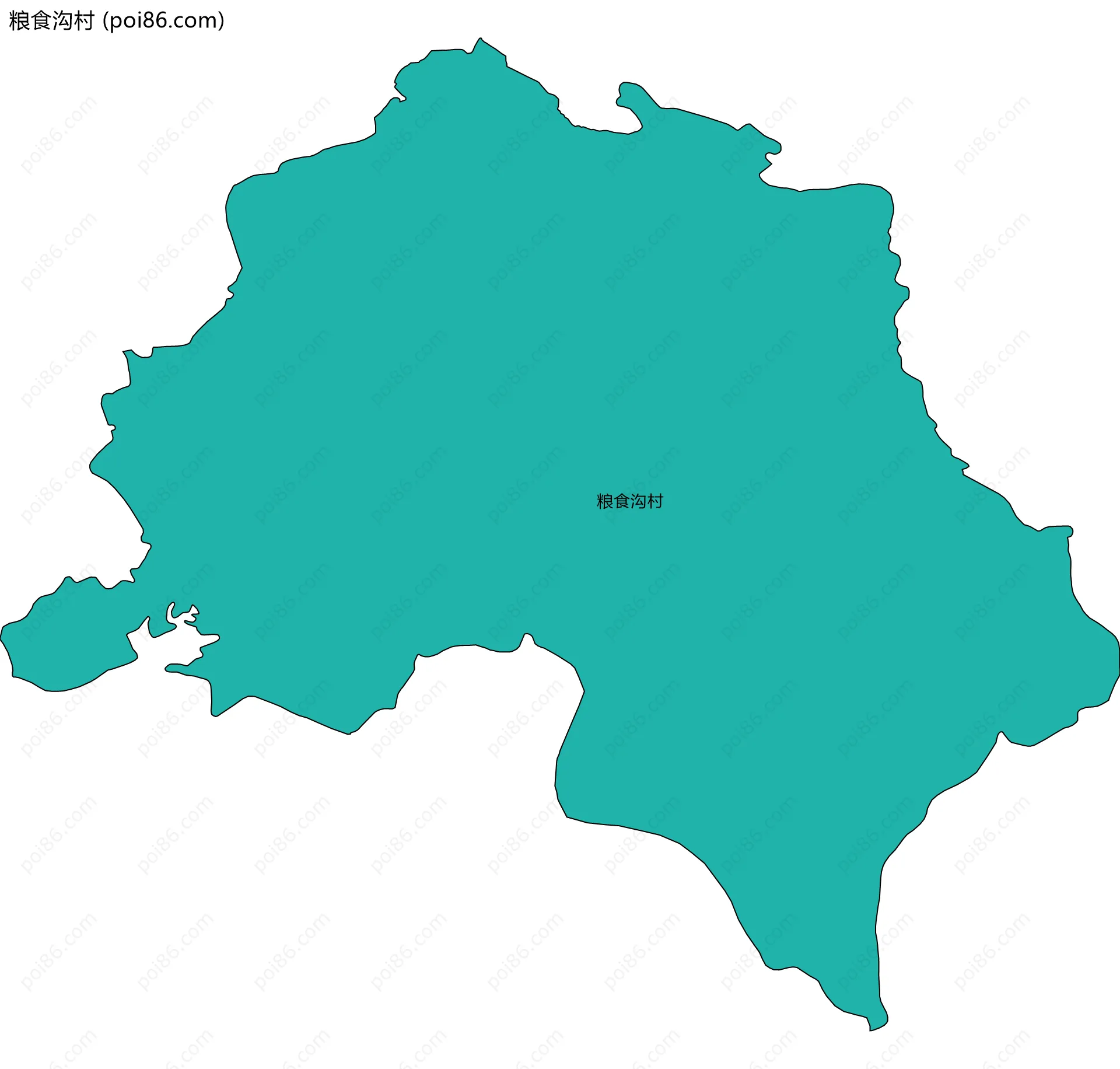 粮食沟村边界地图