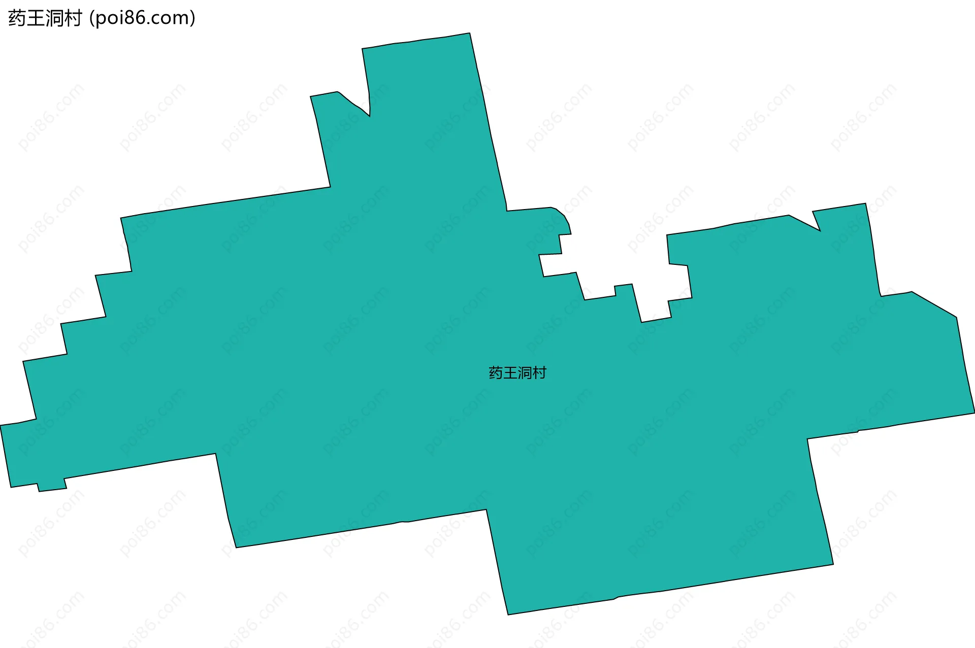 药王洞村边界地图