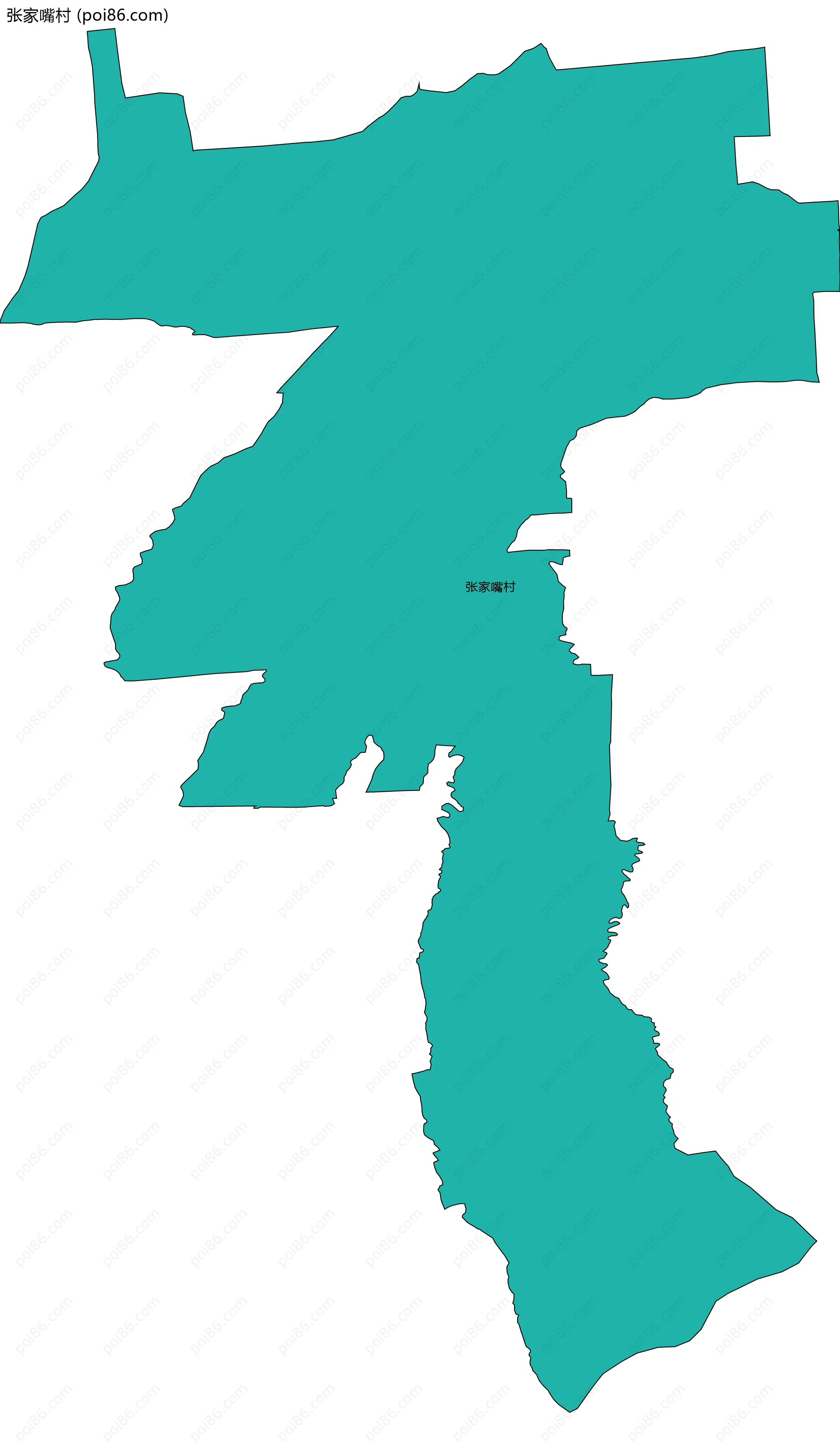 张家嘴村边界地图