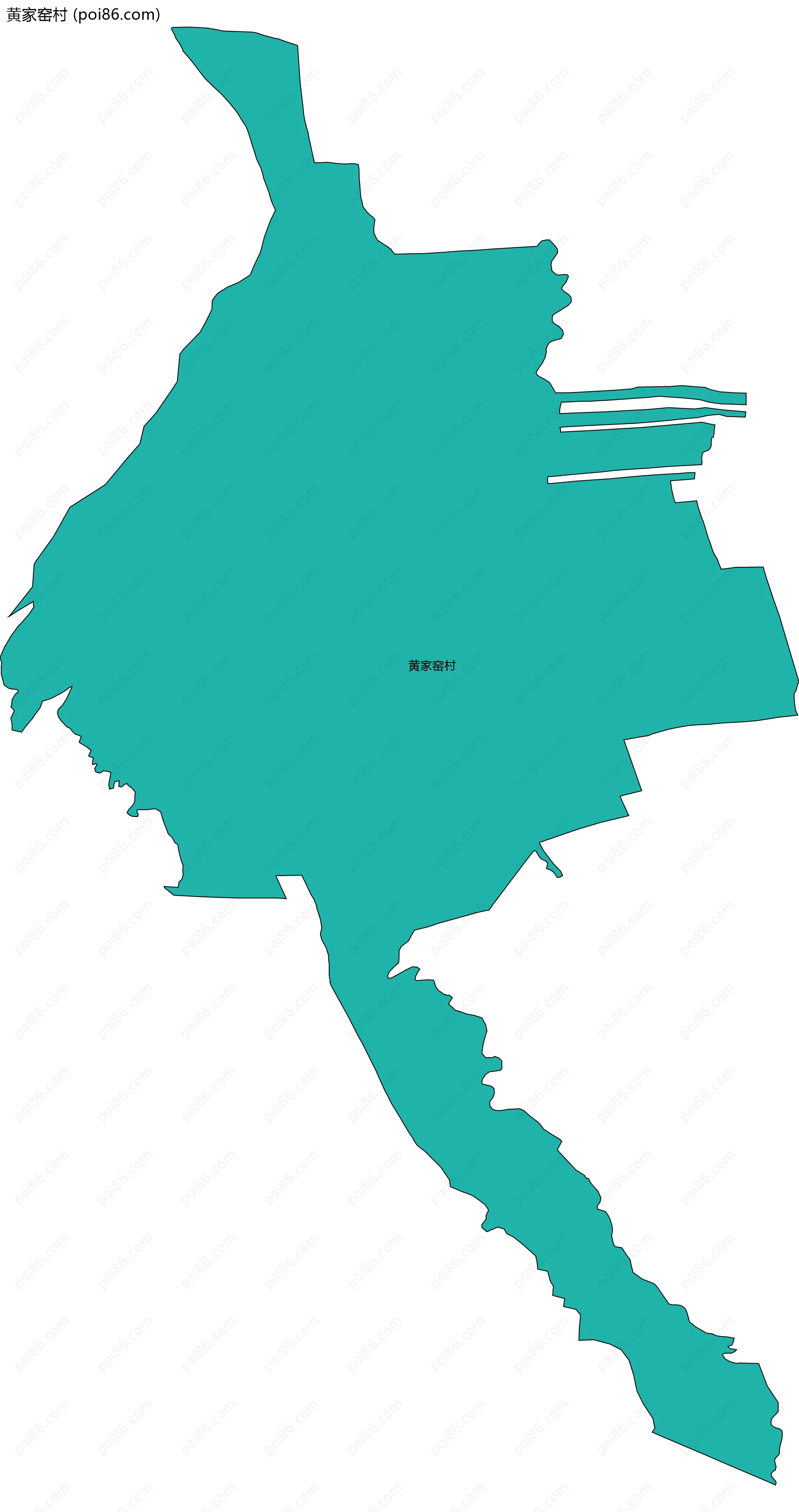 黄家窑村边界地图