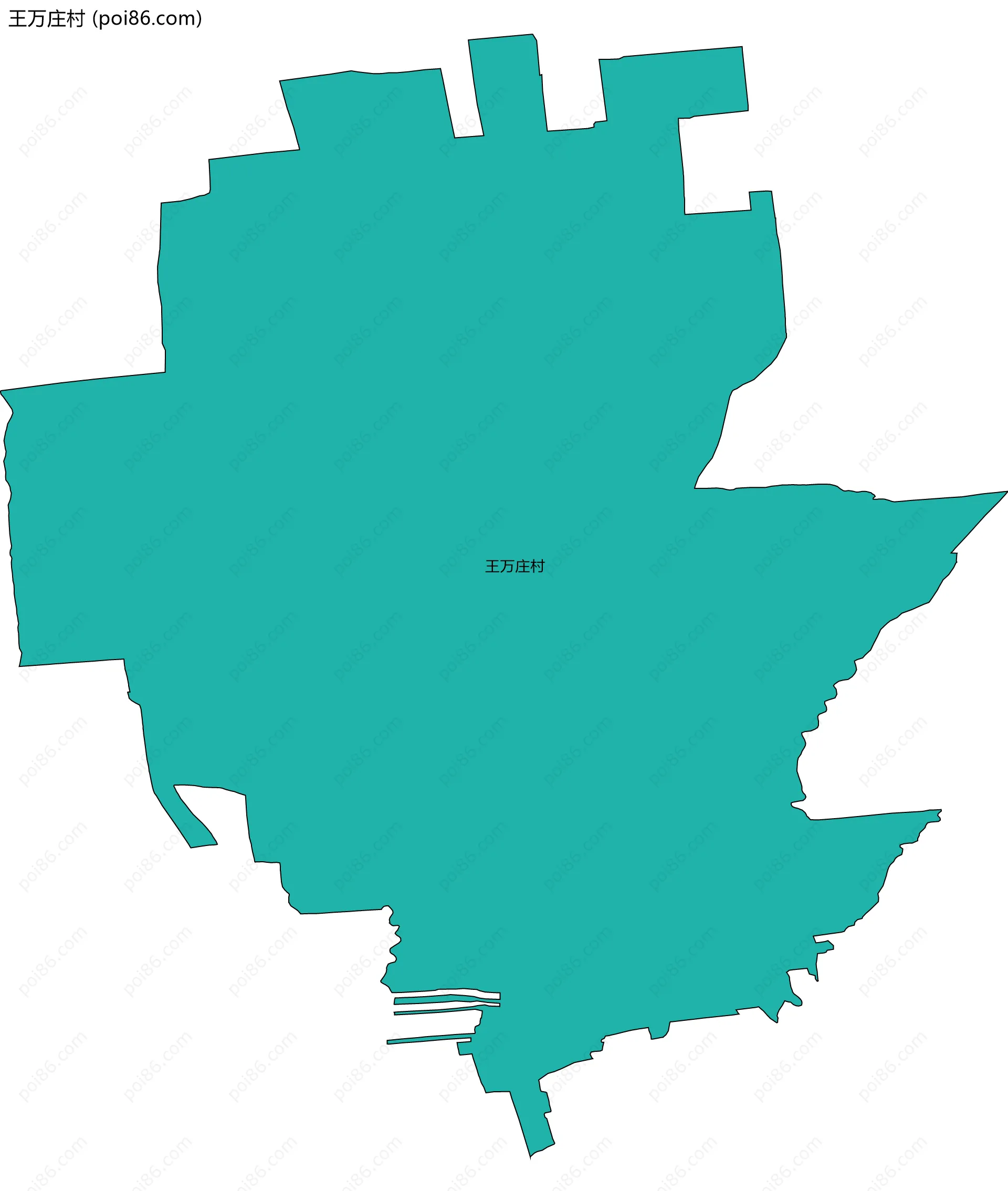 王万庄村边界地图