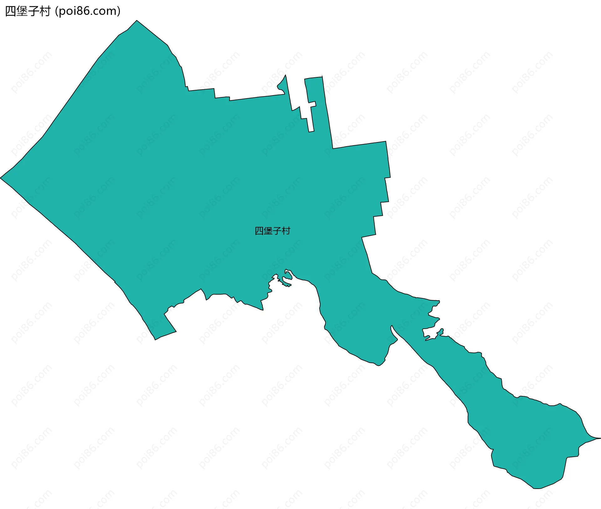 四堡子村边界地图