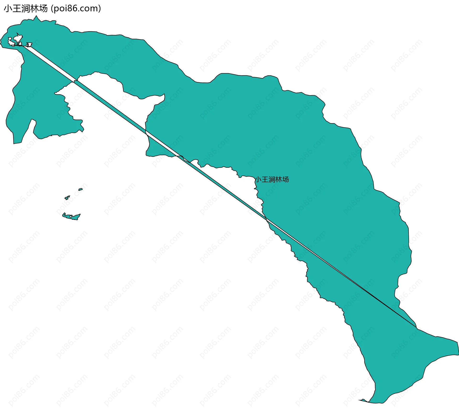 小王涧林场边界地图(五级行政区划)