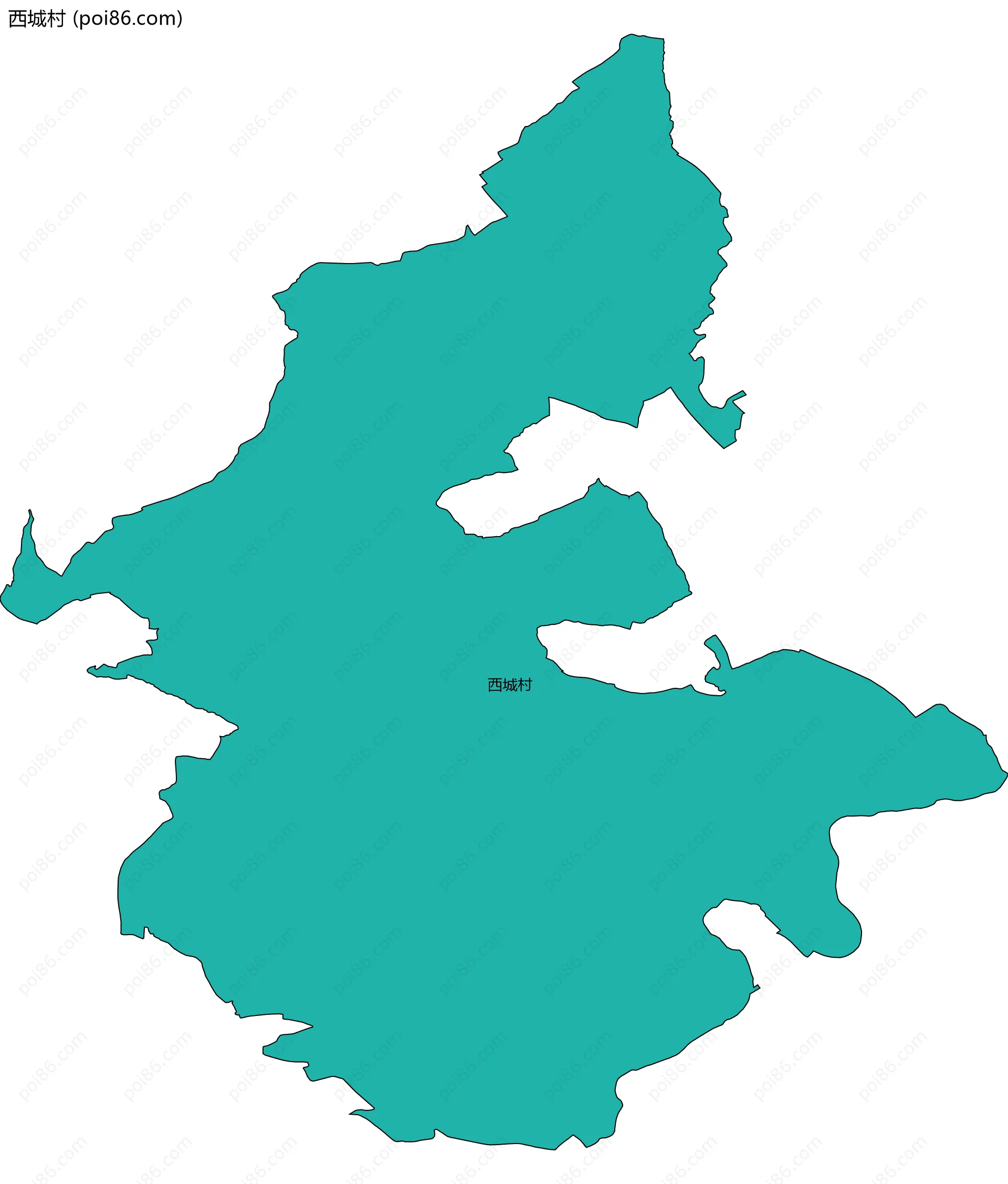 西城村边界地图