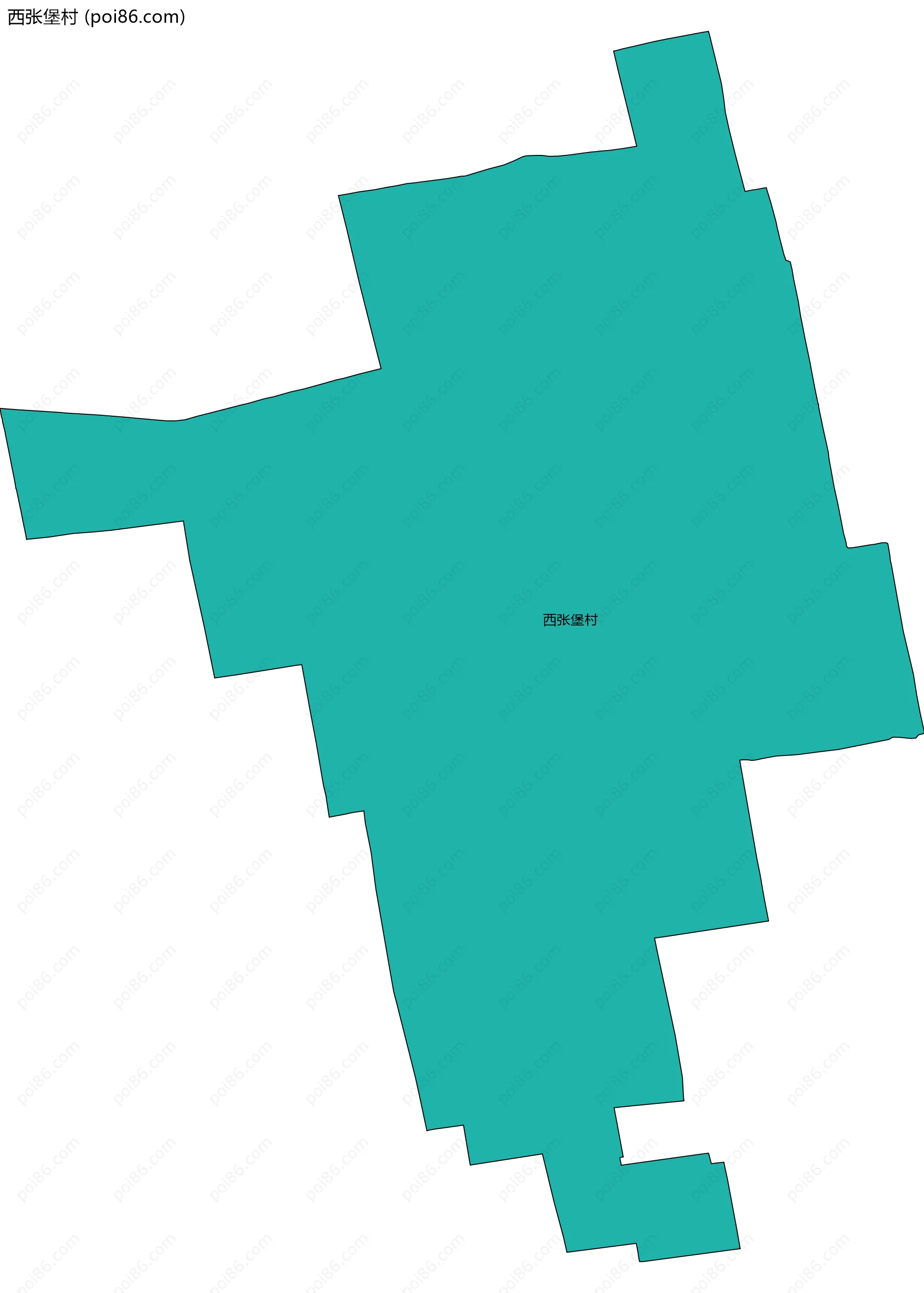 西张堡村边界地图