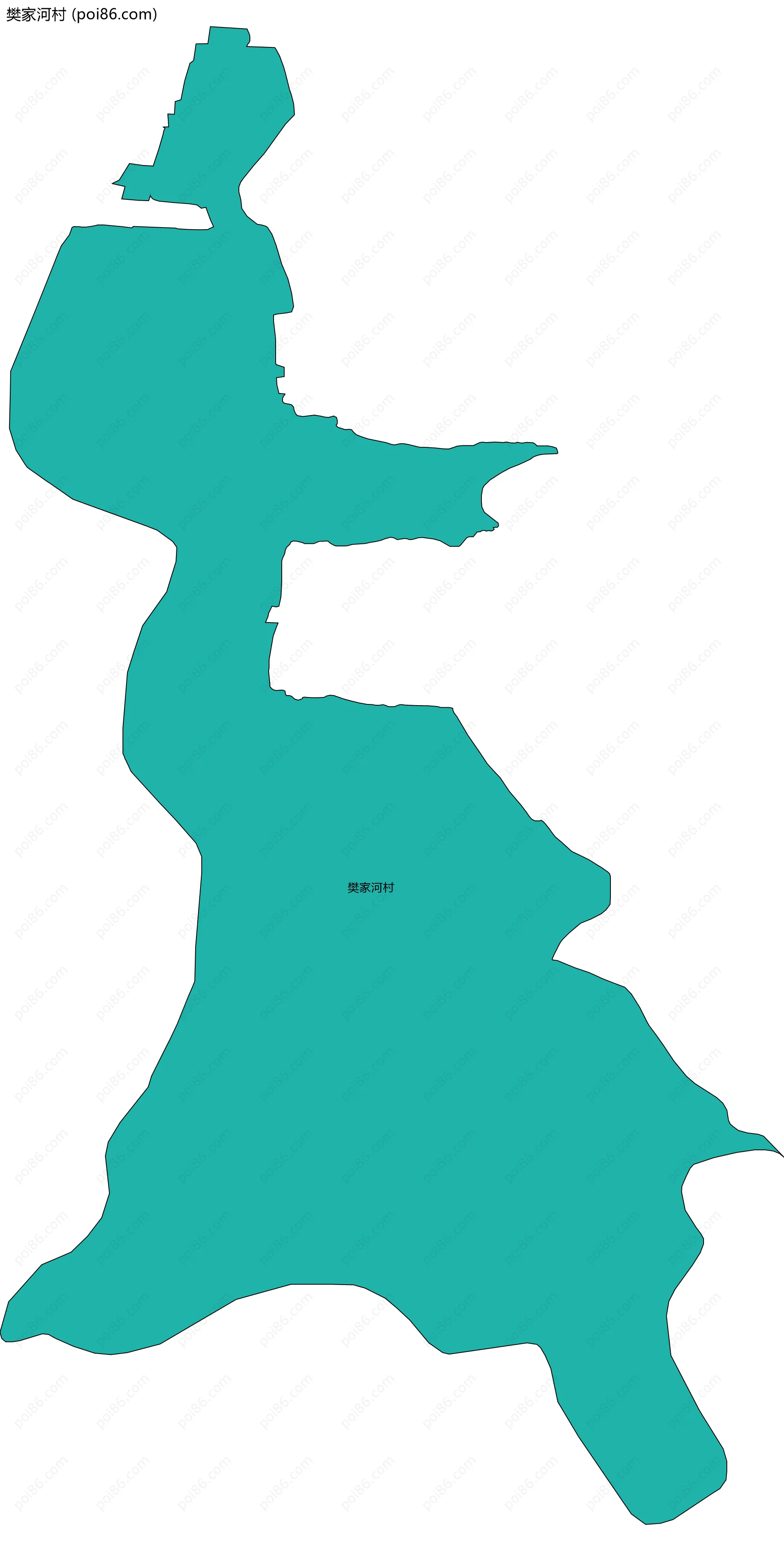 樊家河村边界地图