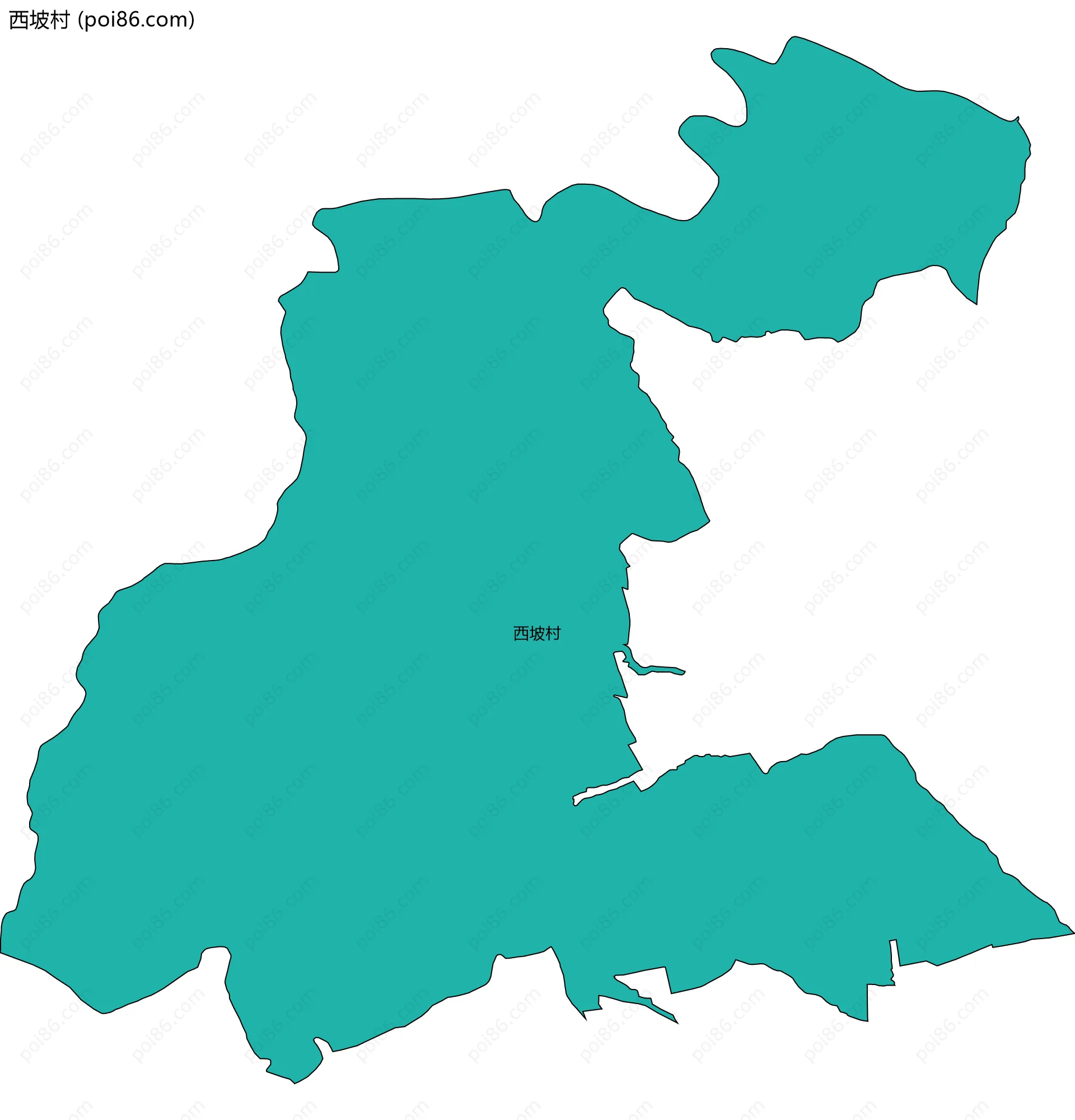 西坡村边界地图
