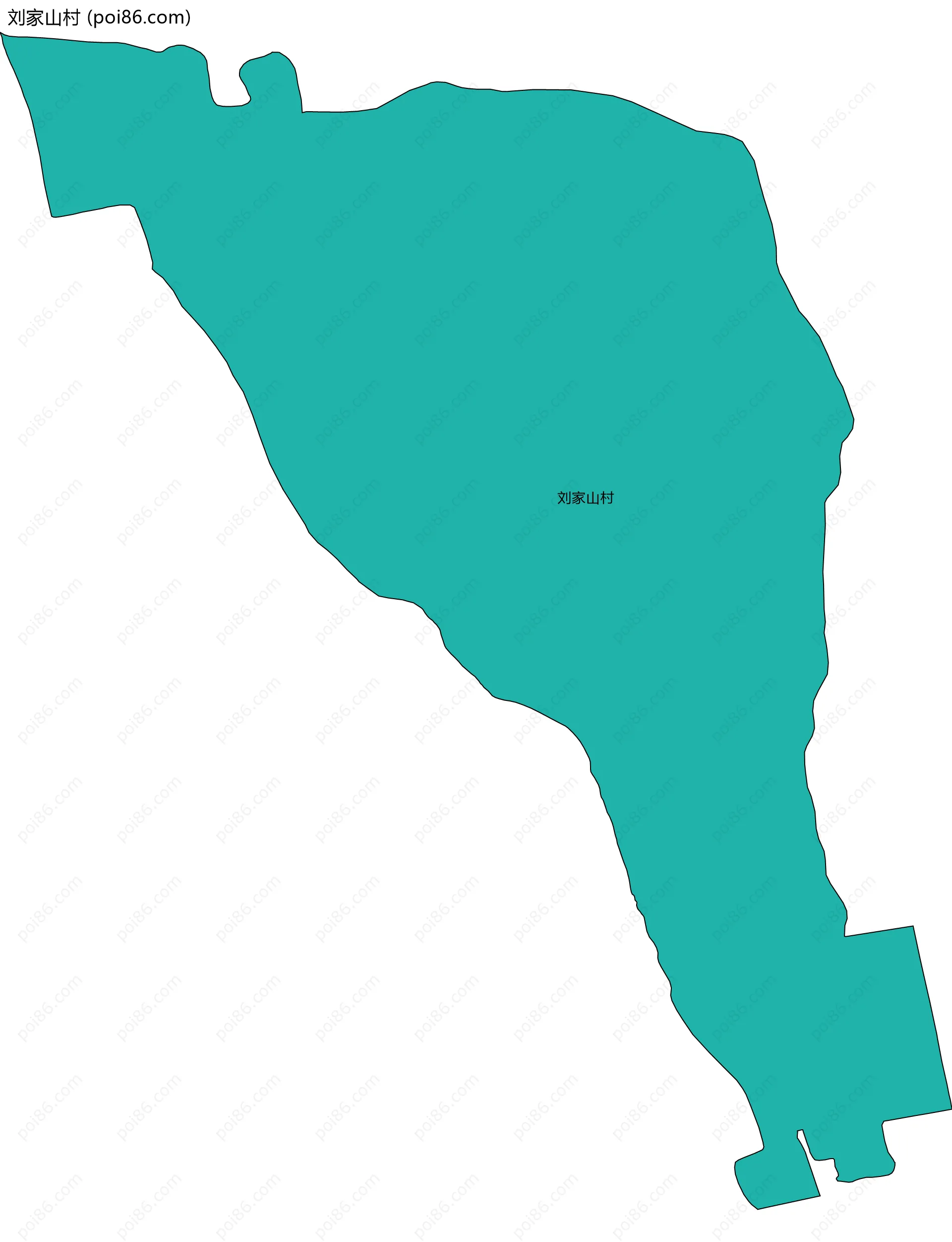 刘家山村边界地图