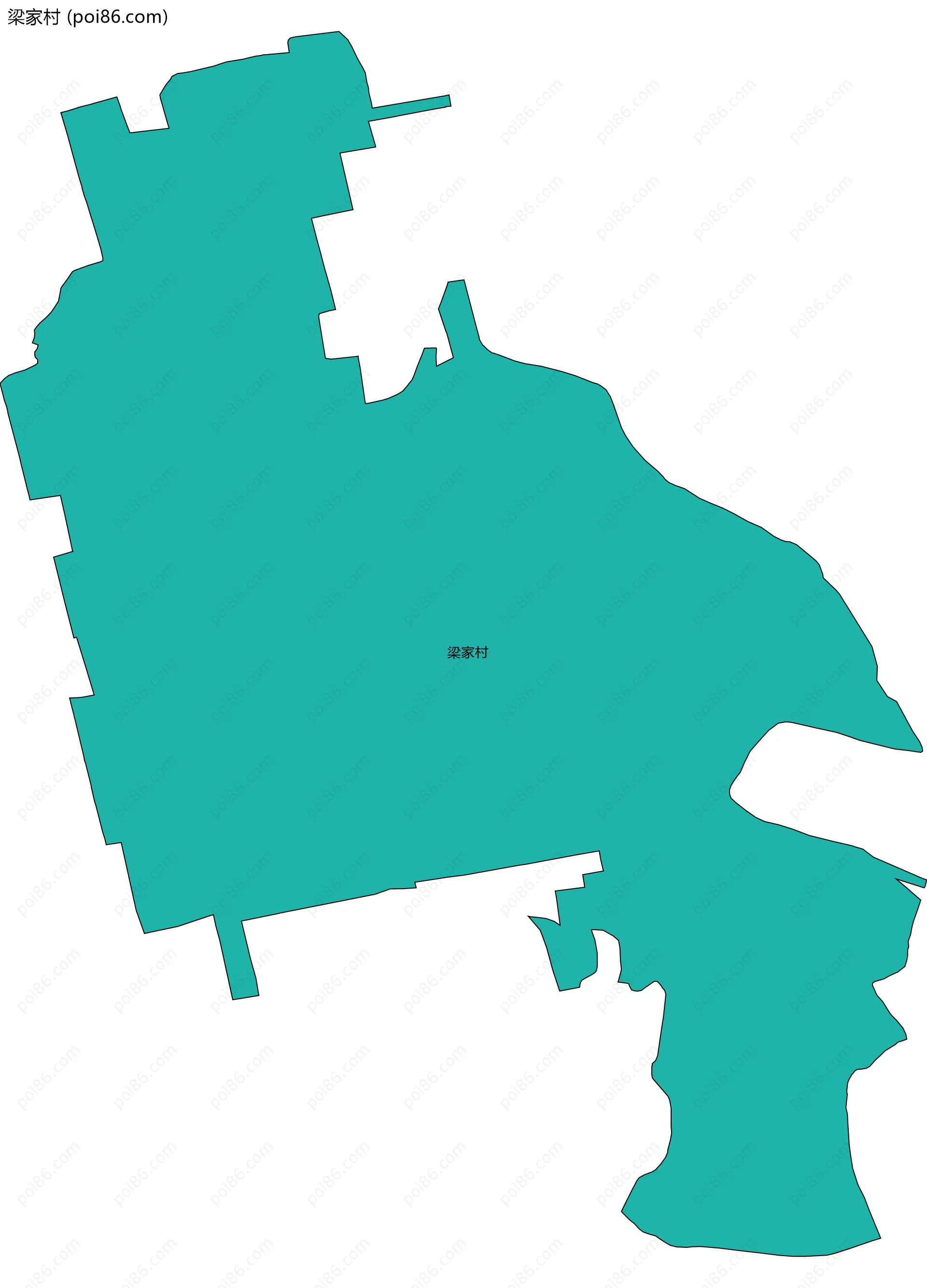 梁家村边界地图