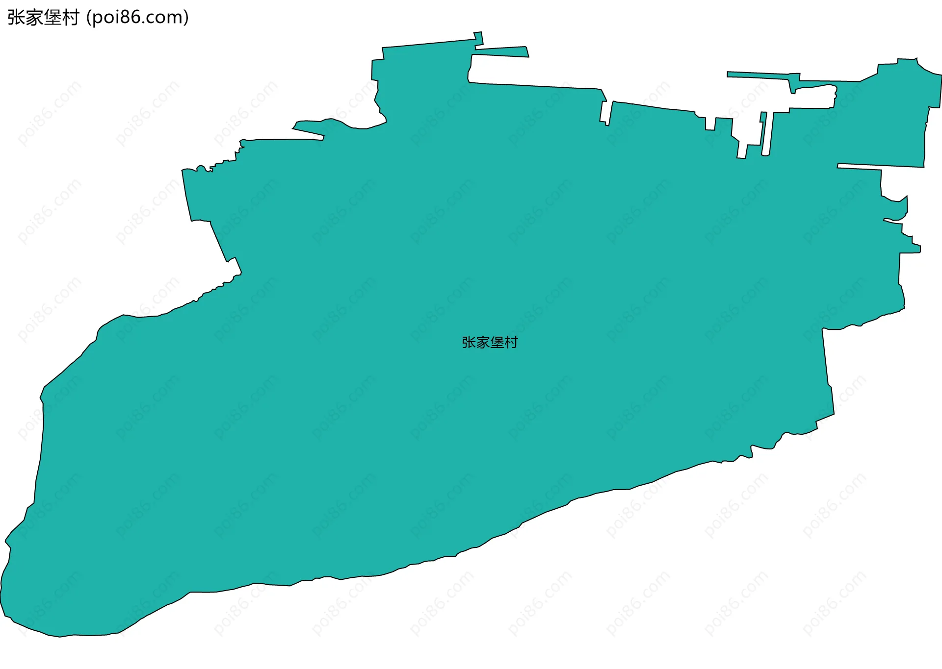 张家堡村边界地图