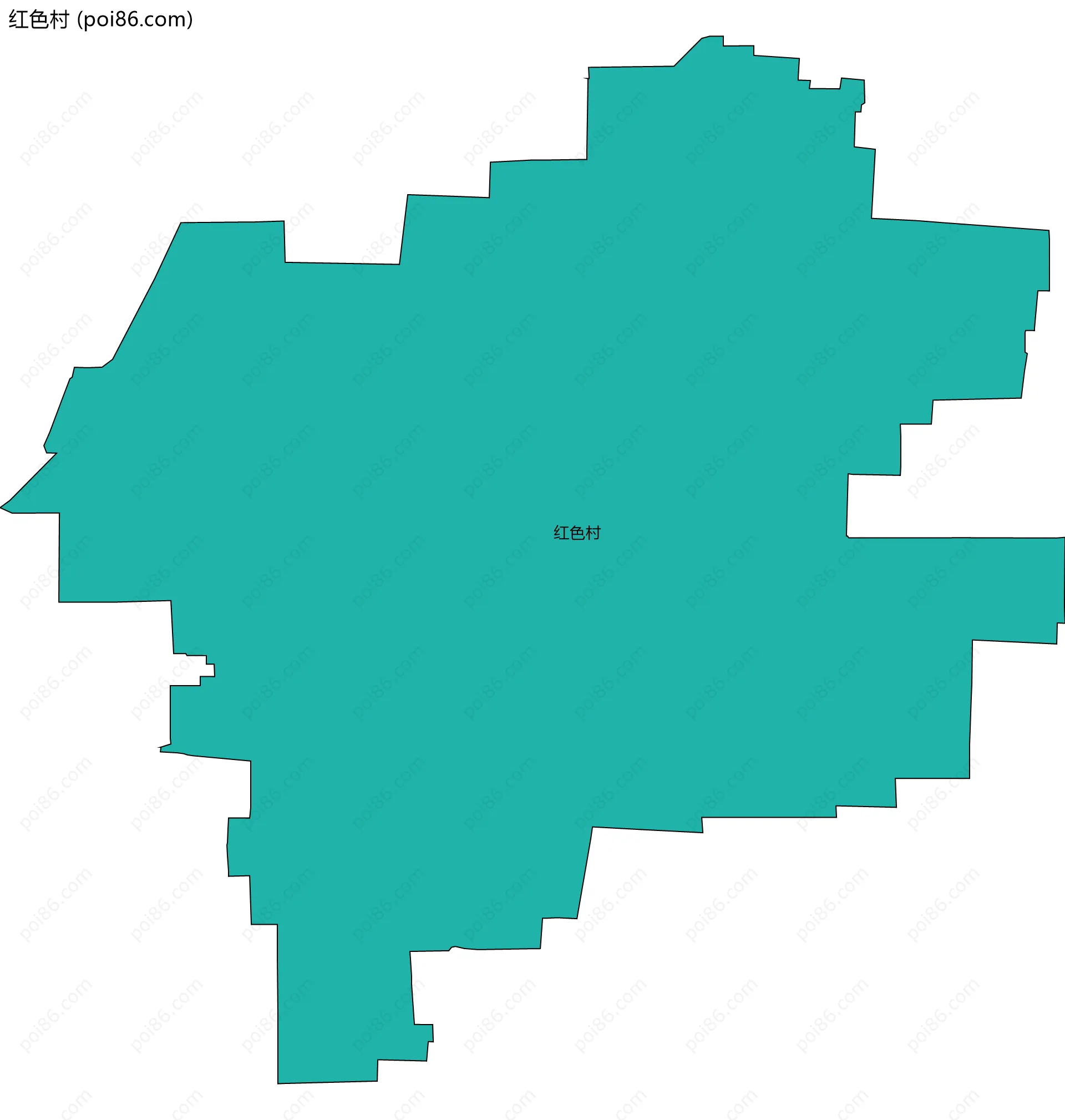 红色村边界地图