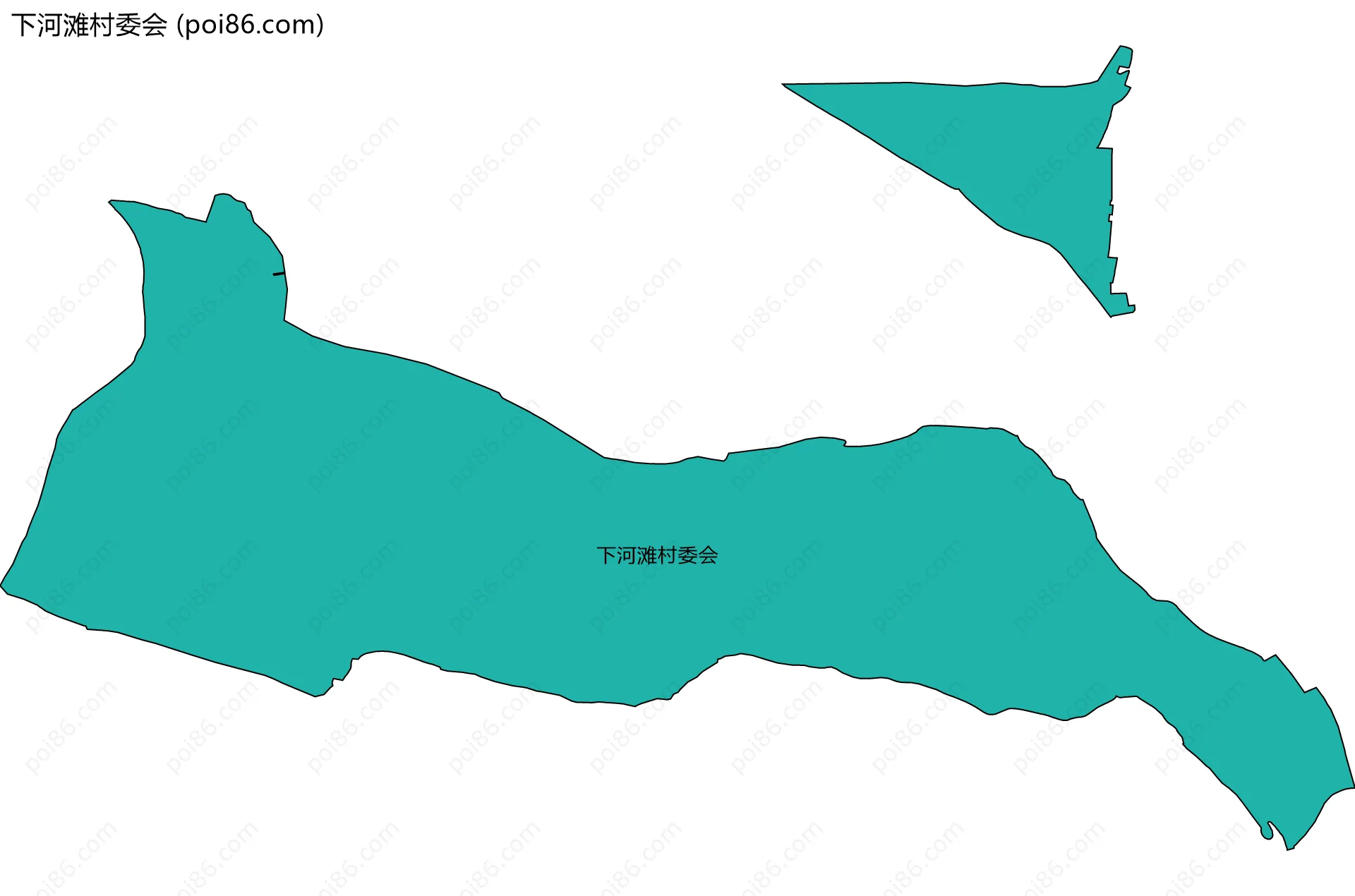 下河滩村委会边界地图