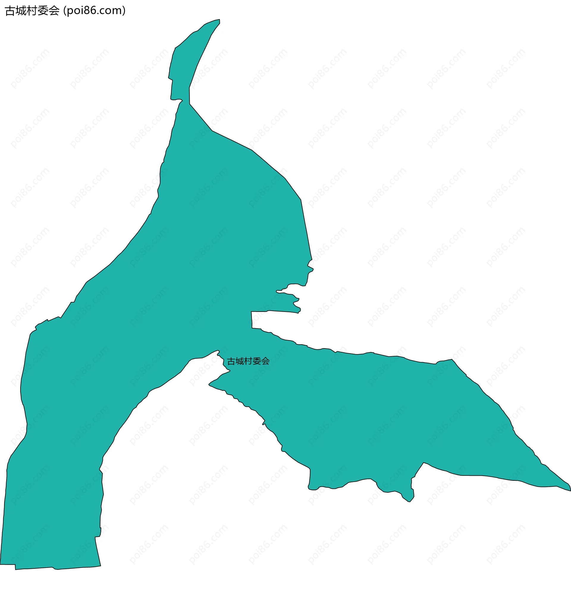 古城村委会边界地图