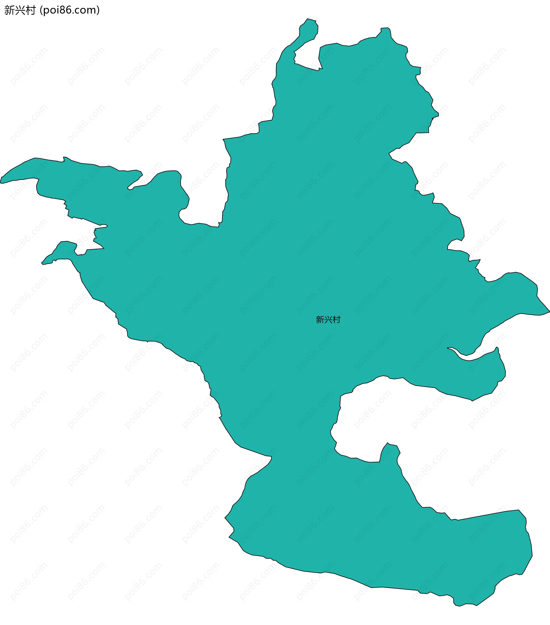 新兴村边界地图