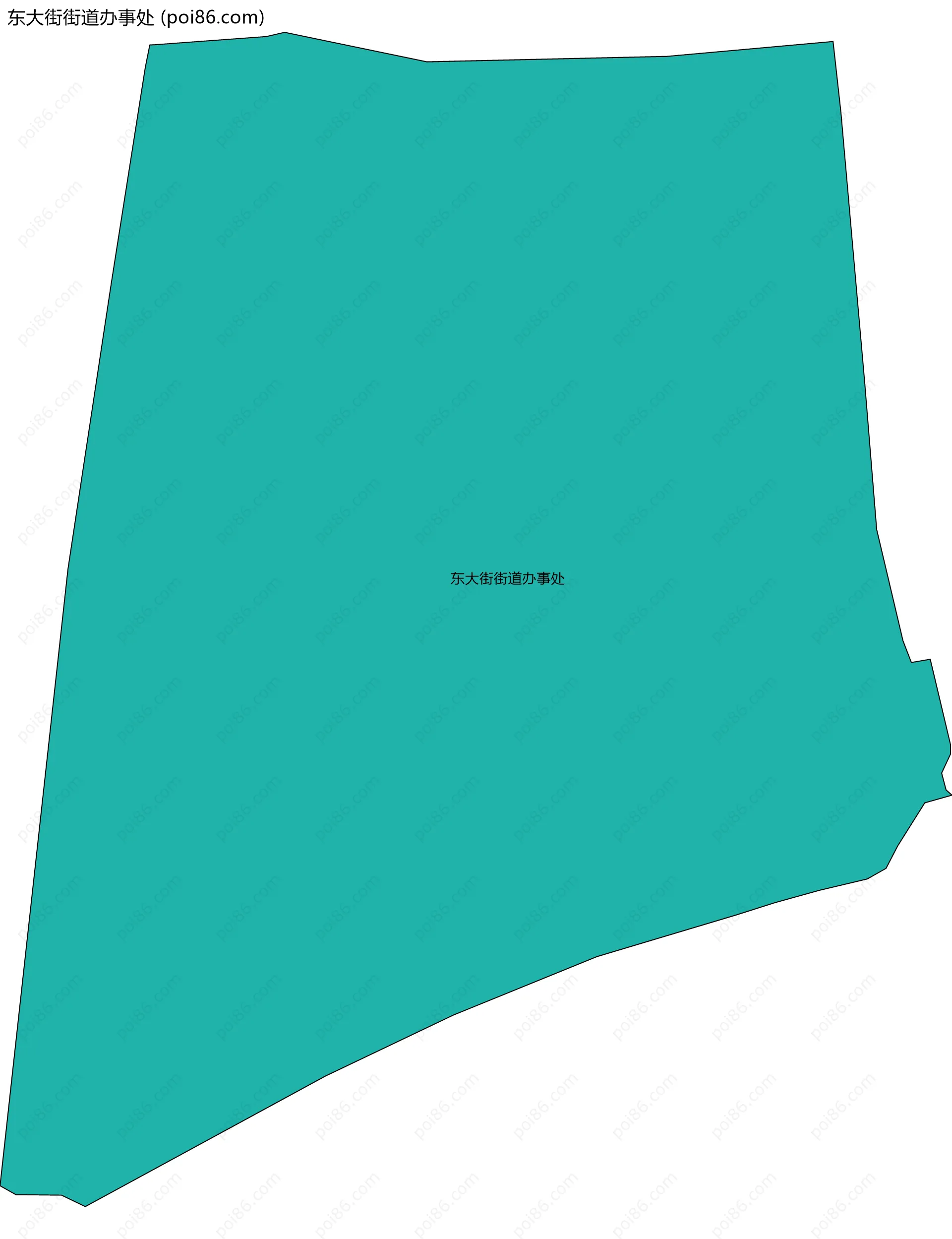 东大街街道办事处边界地图(五级行政区划)