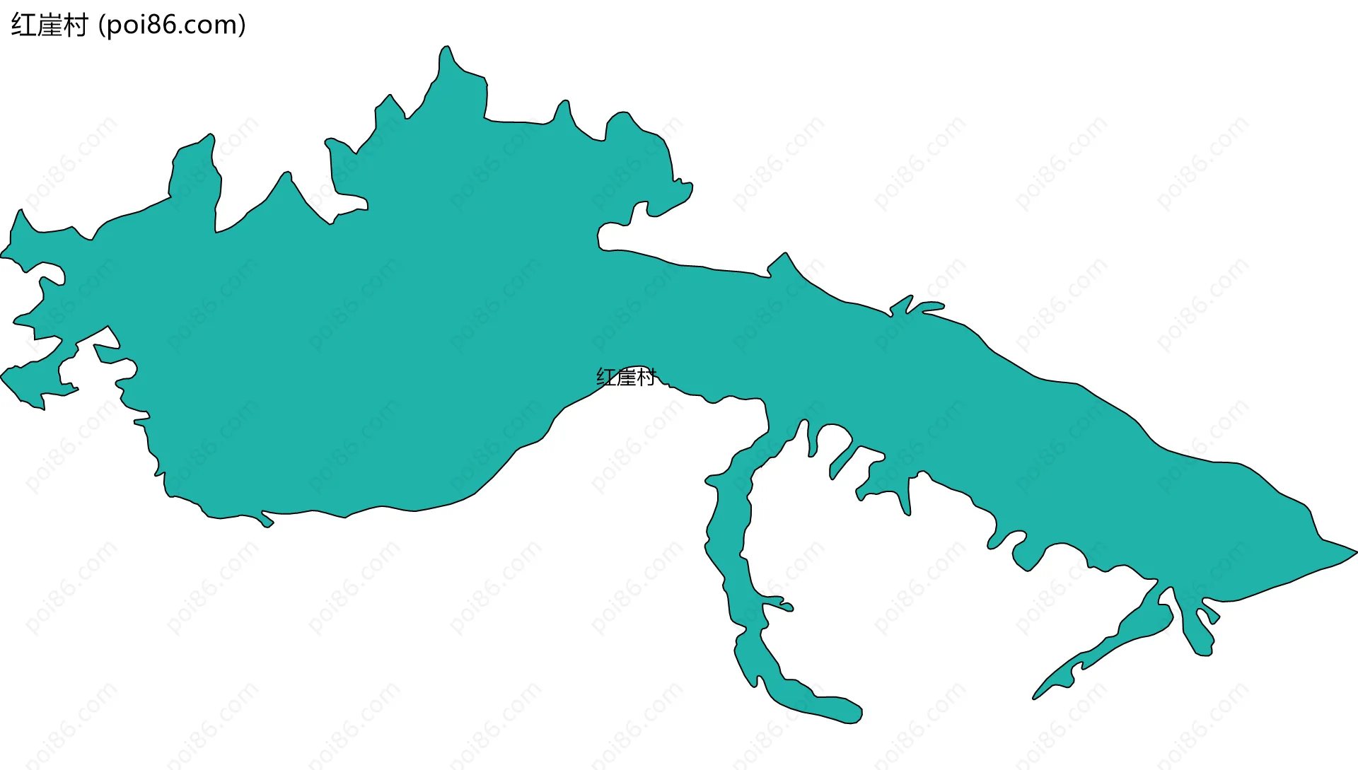 红崖村边界地图