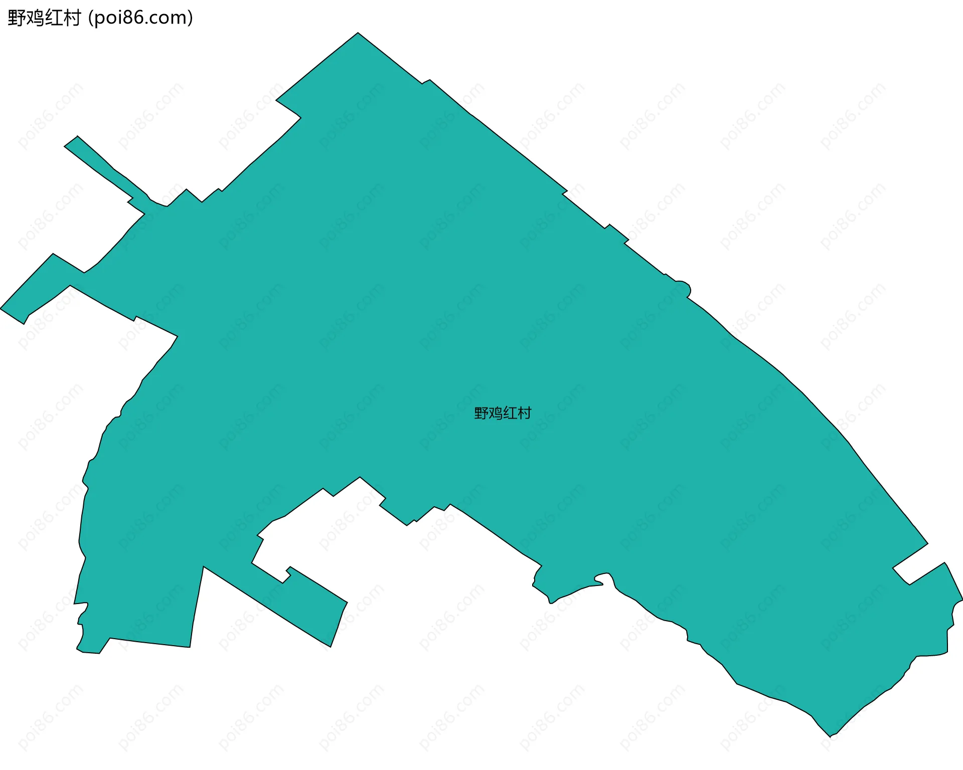 野鸡红村边界地图