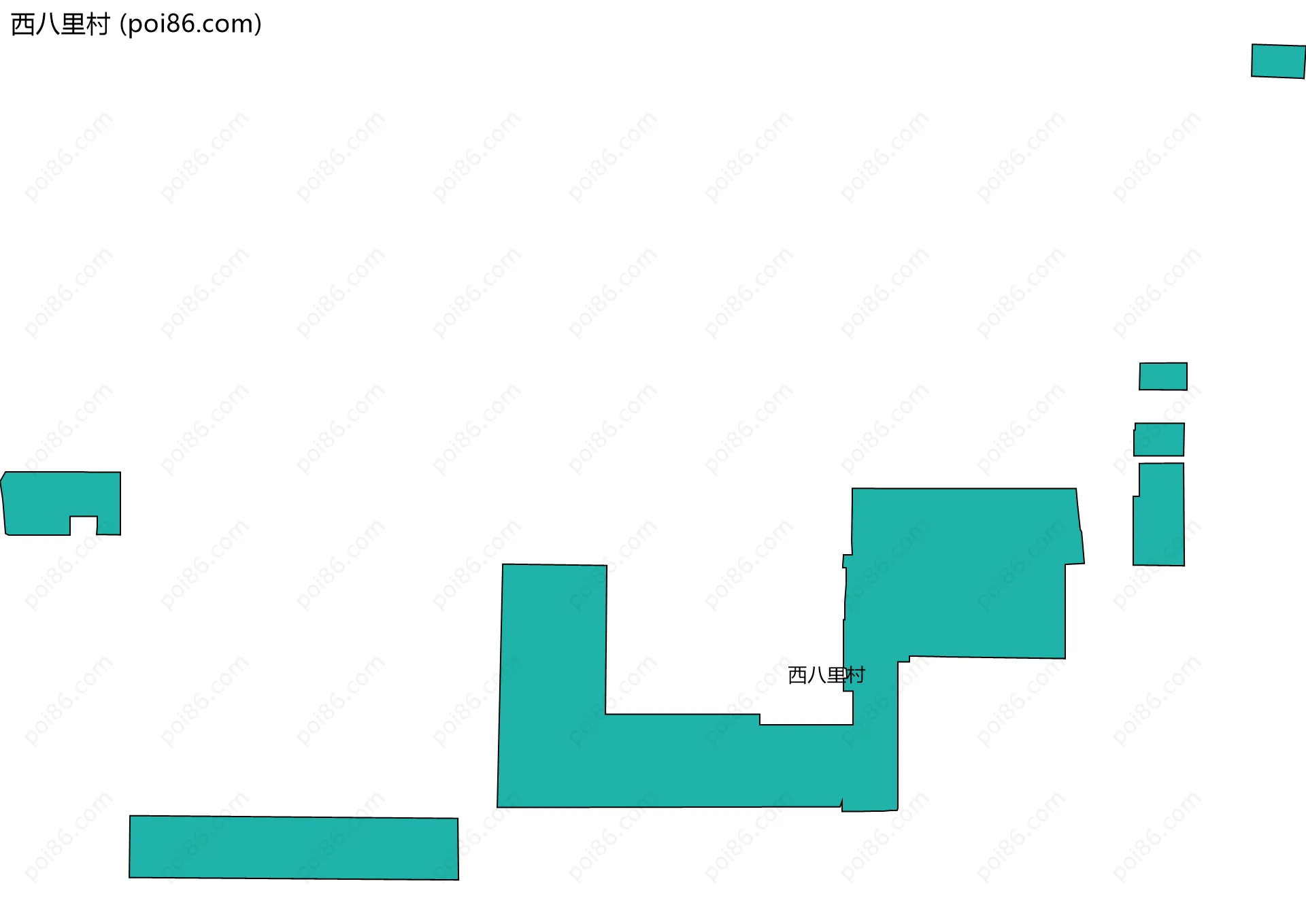 西八里村边界地图