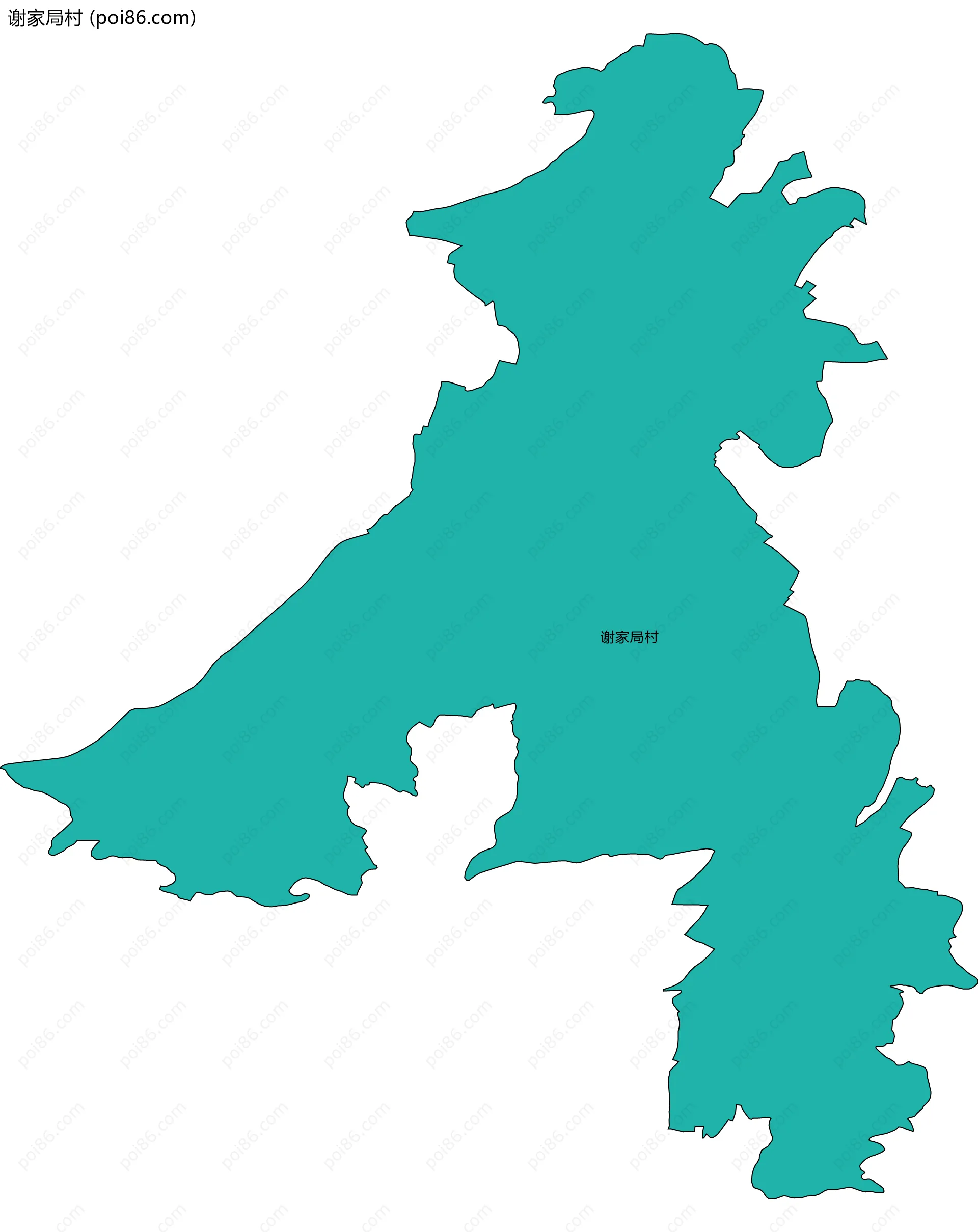 谢家局村边界地图