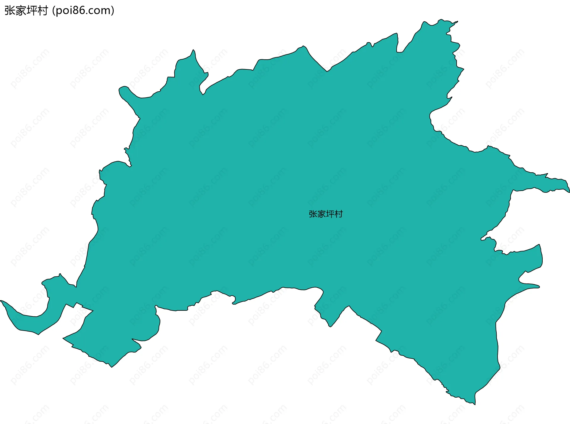 张家坪村边界地图