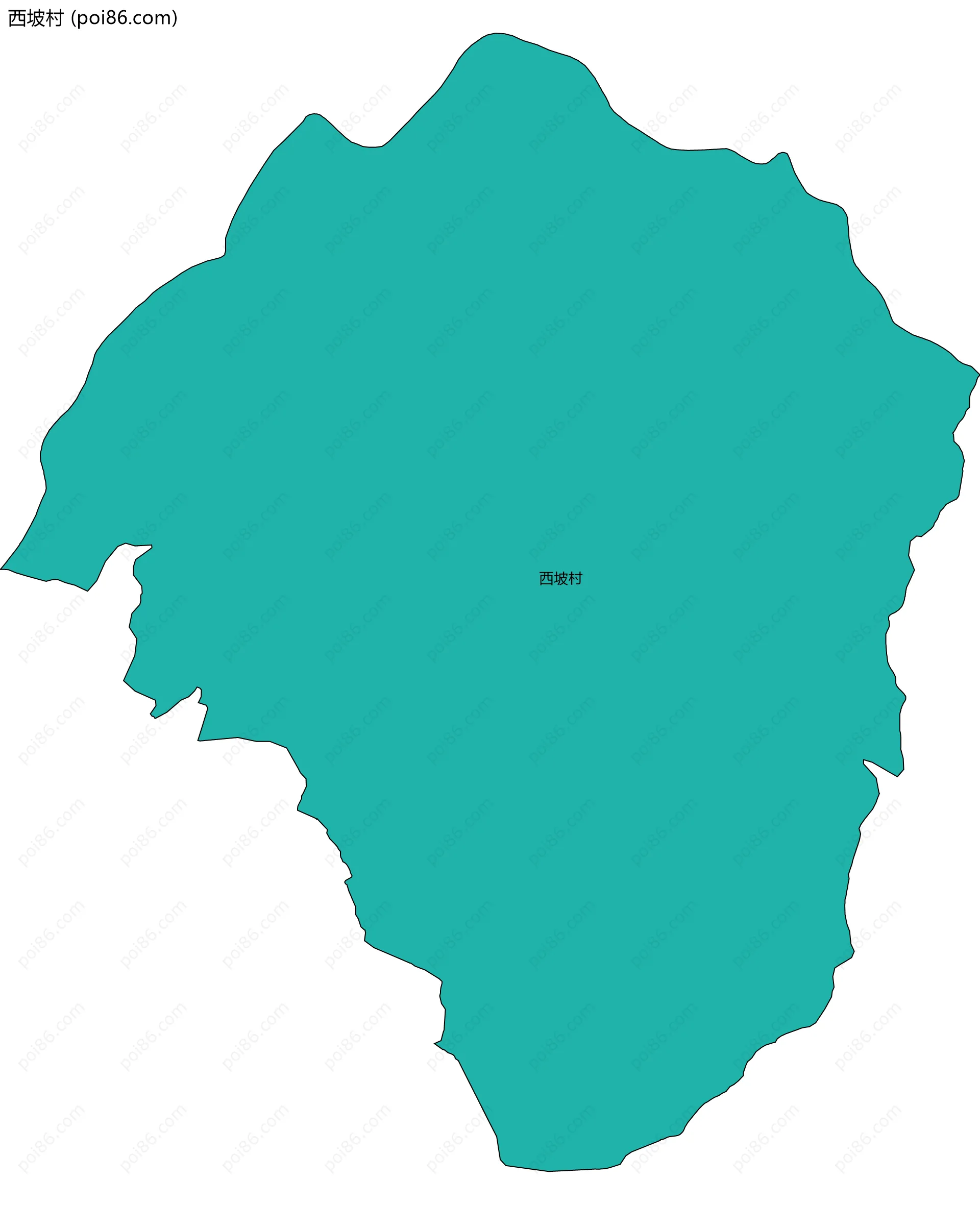 西坡村边界地图