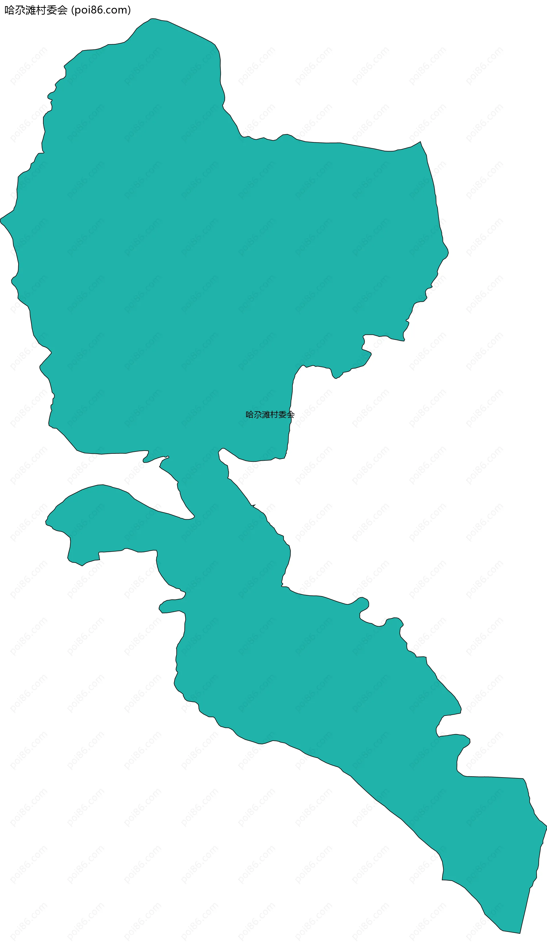 哈尕滩村委会边界地图