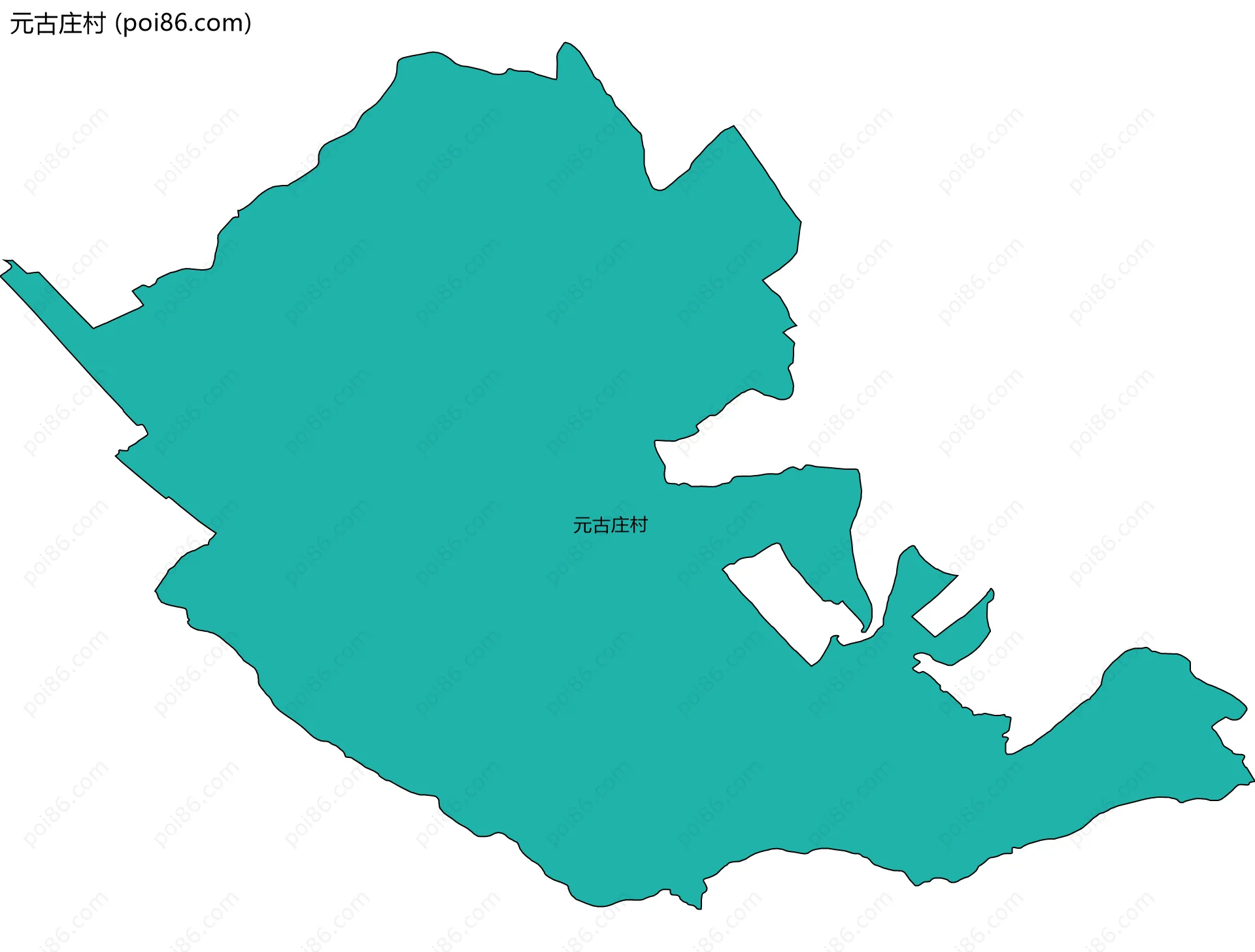 元古庄村边界地图