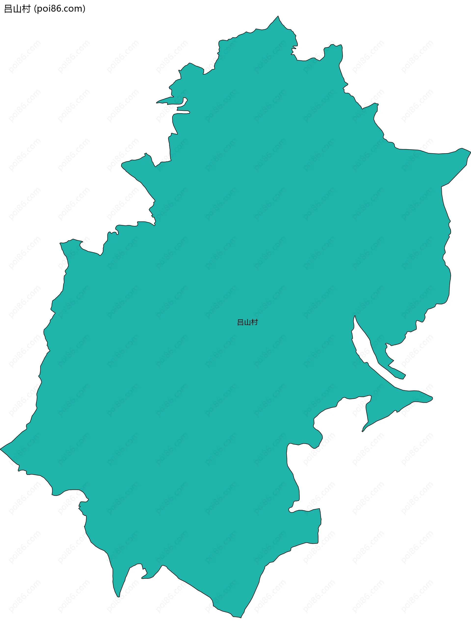 吕山村边界地图